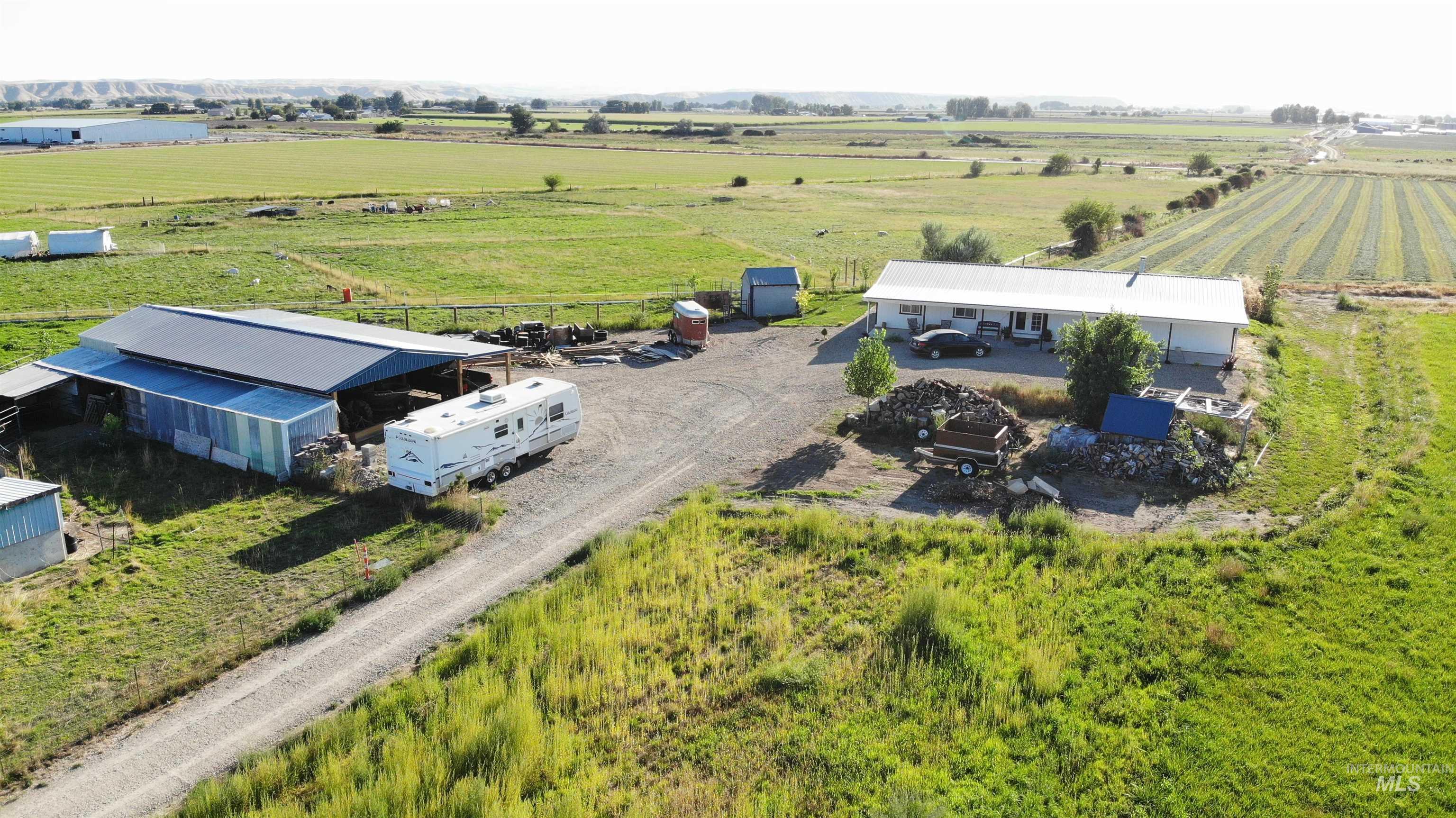 Aerial view of sparsely populated area