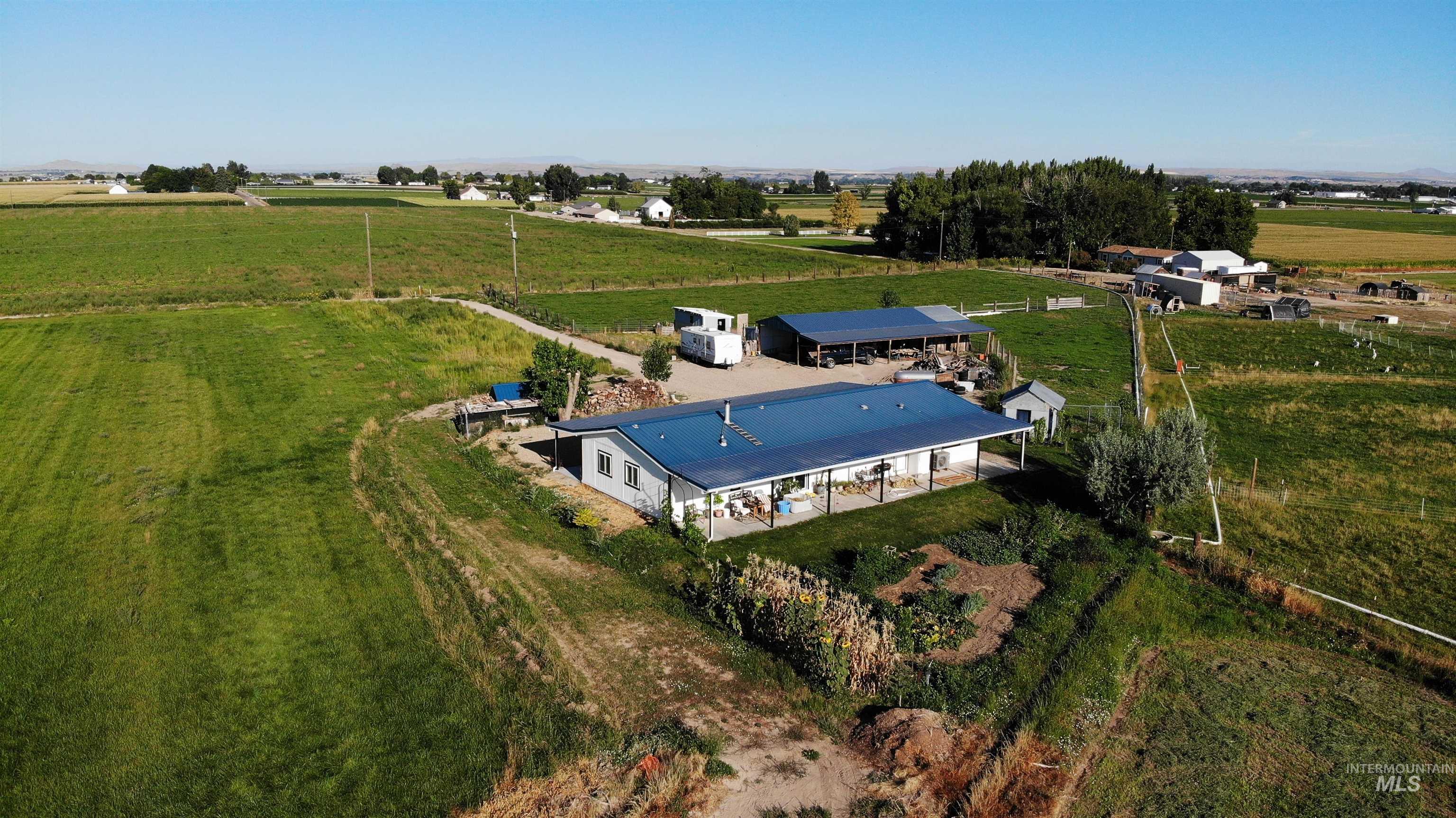 Aerial view of sparsely populated area