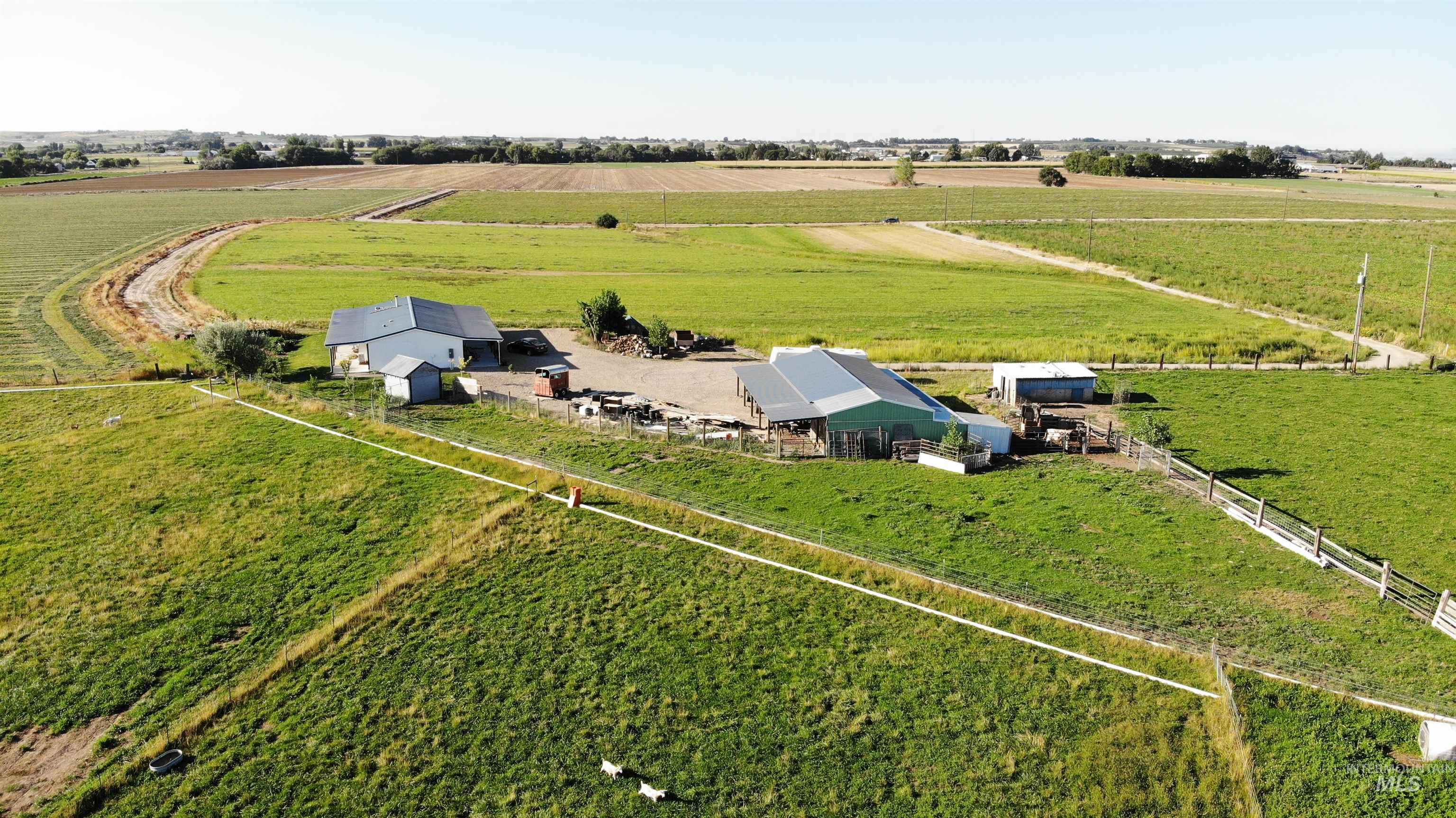 Overview of rural landscape featuring abundant farmland