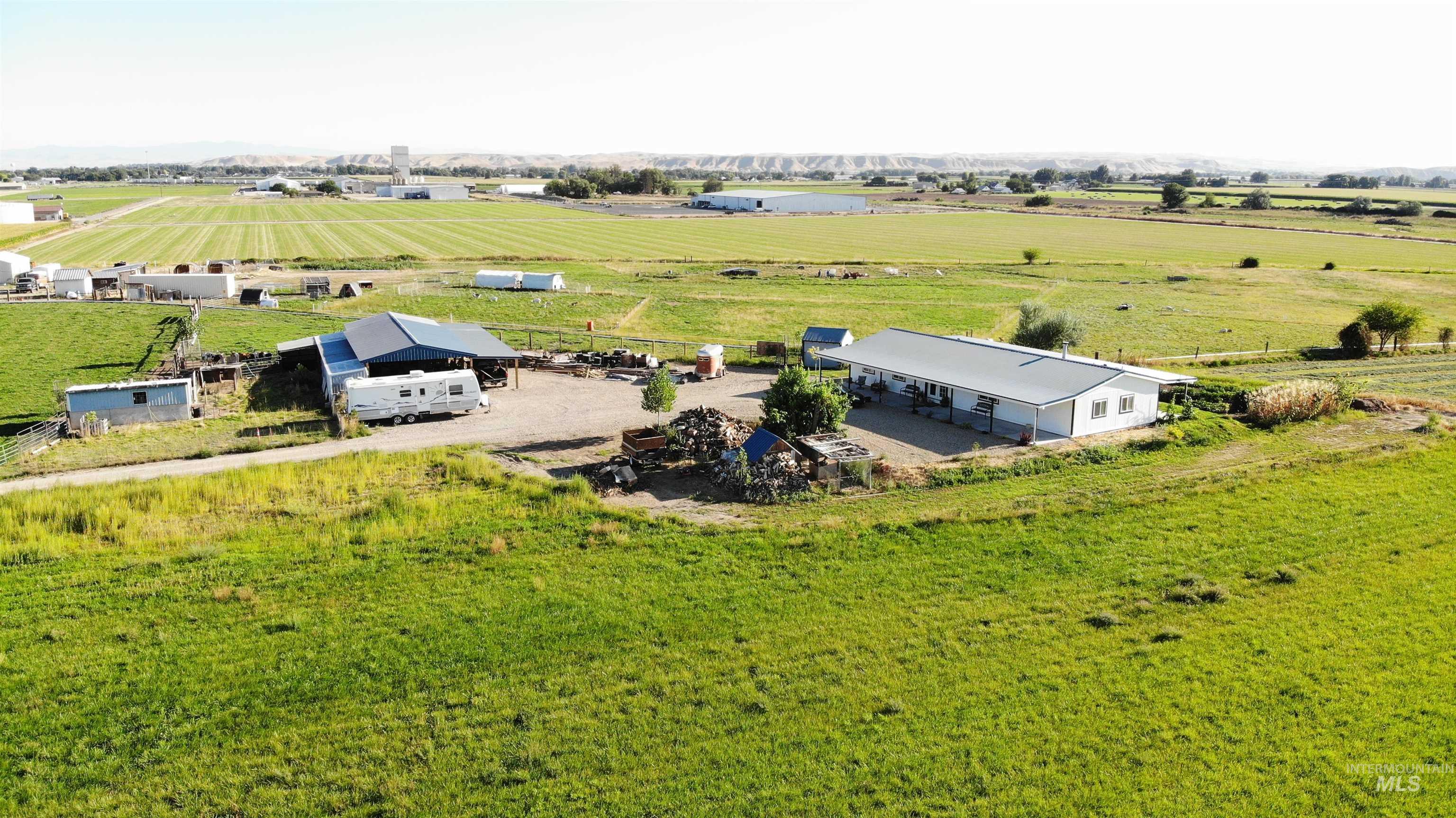 Aerial view of sparsely populated area