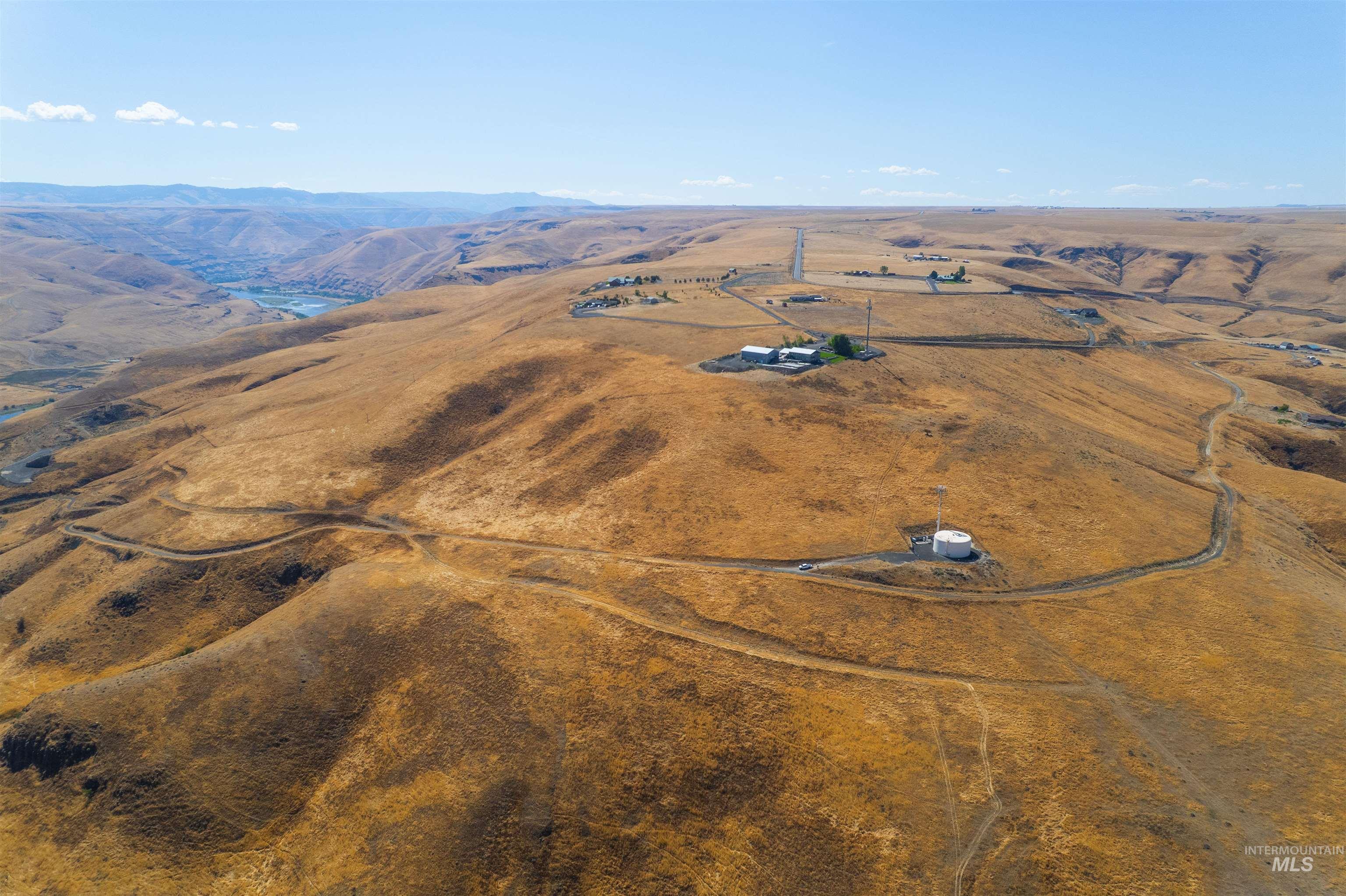 Overview of rural landscape with a mountainous background