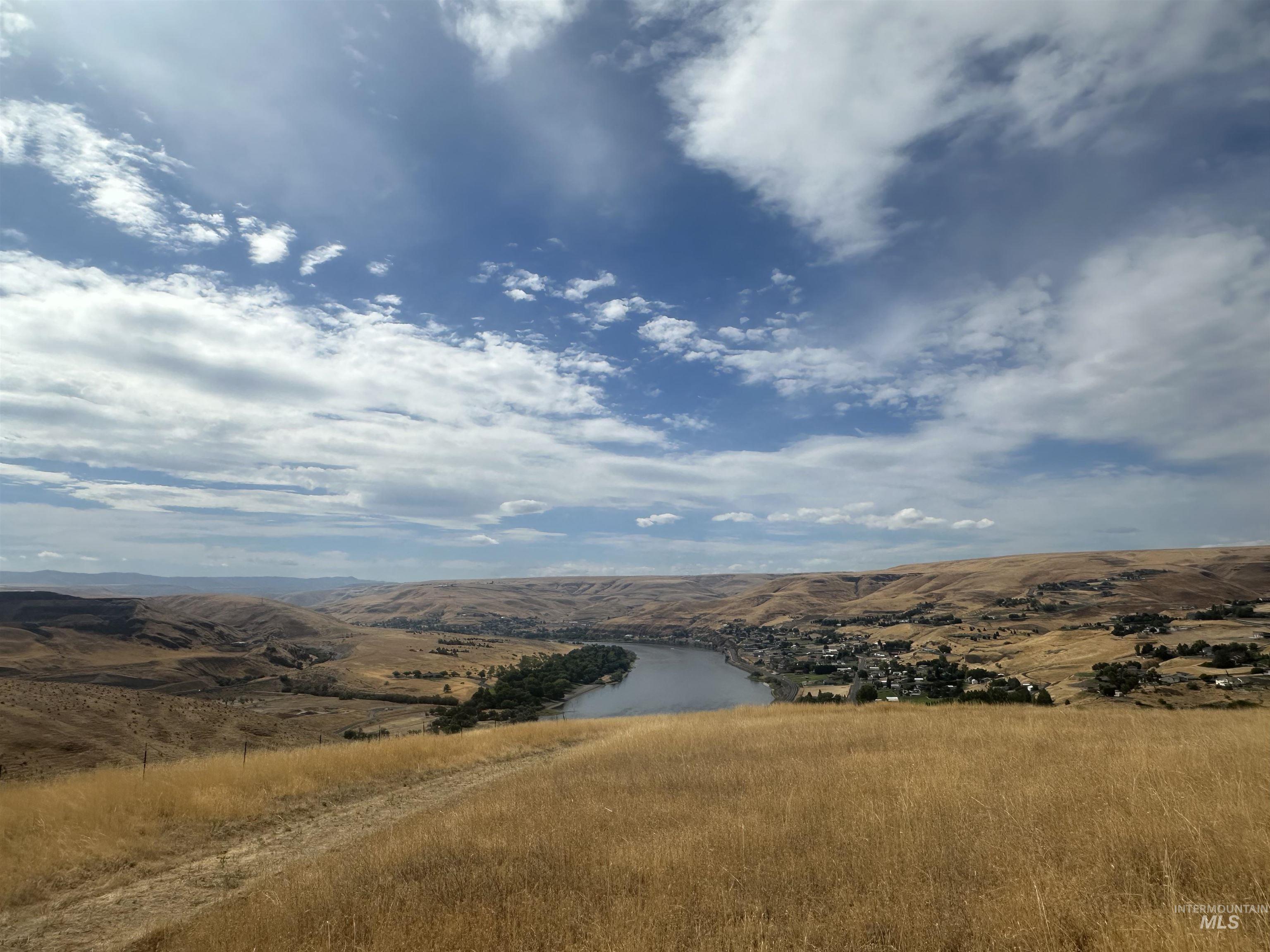 View of mountain background with a large body of water