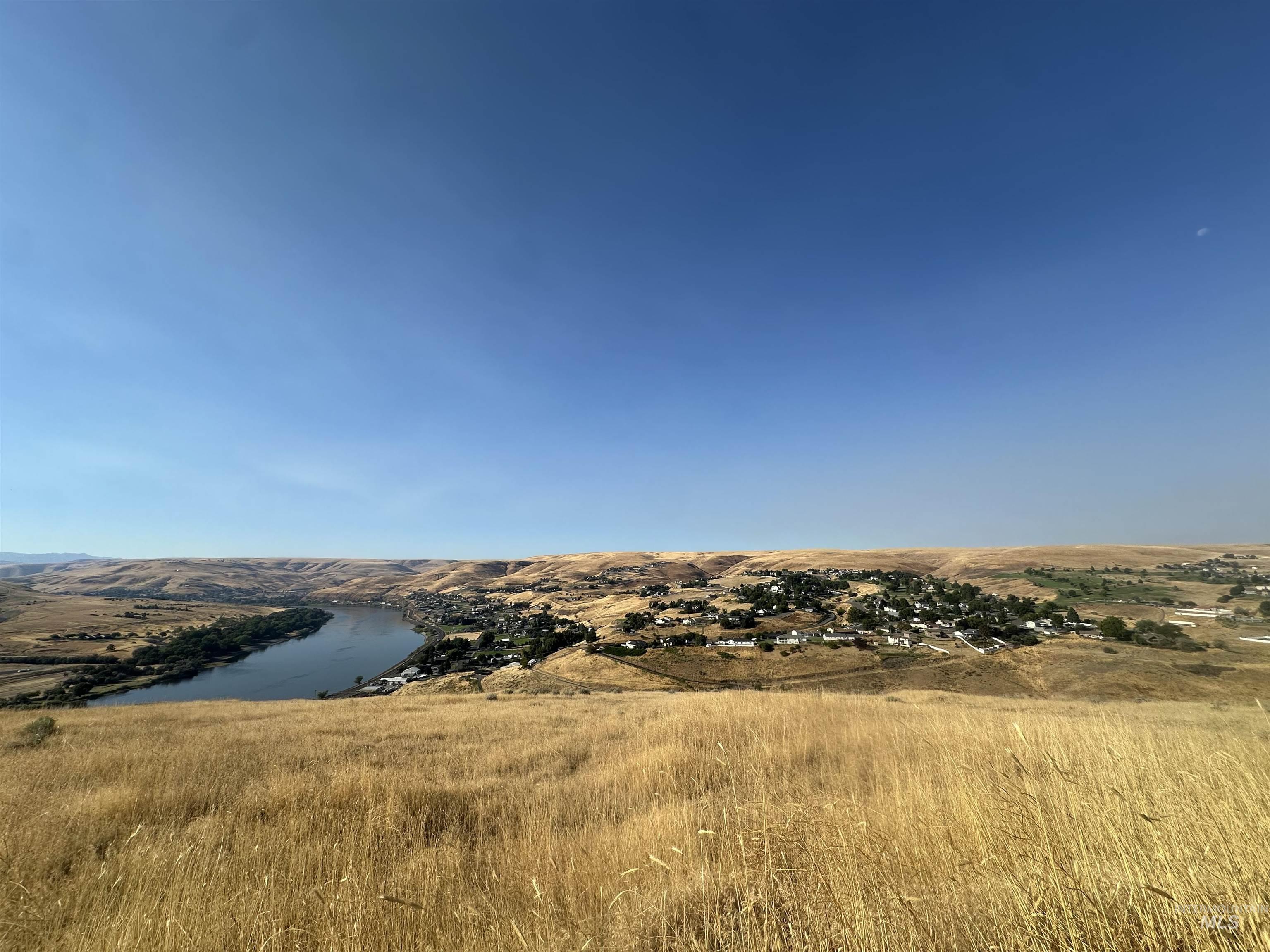 View of mountain background with a large body of water