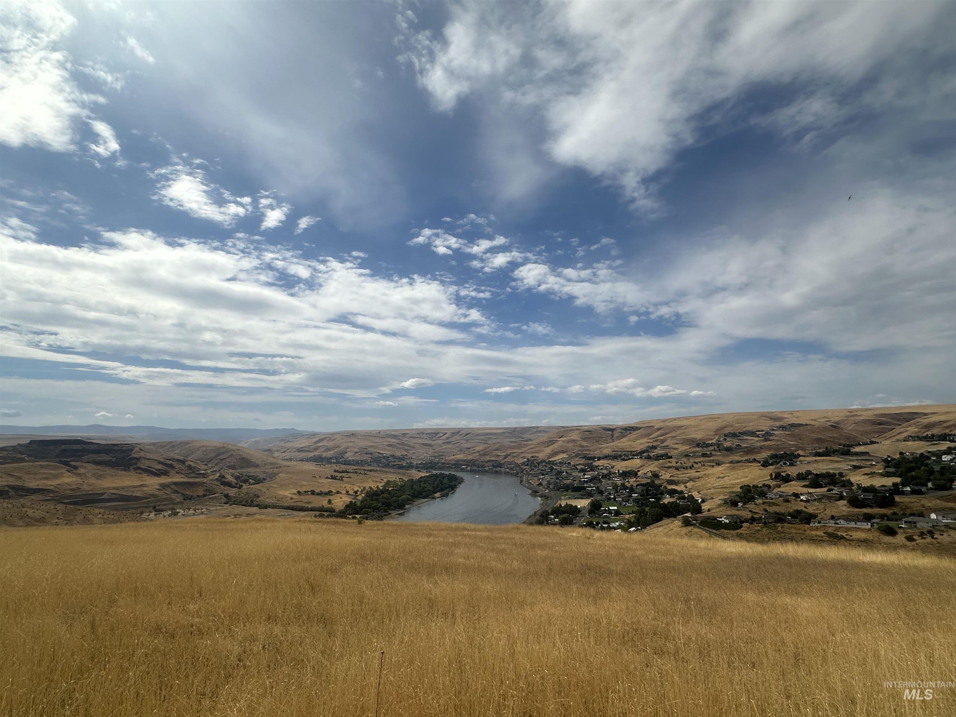 View of mountain background with a large body of water