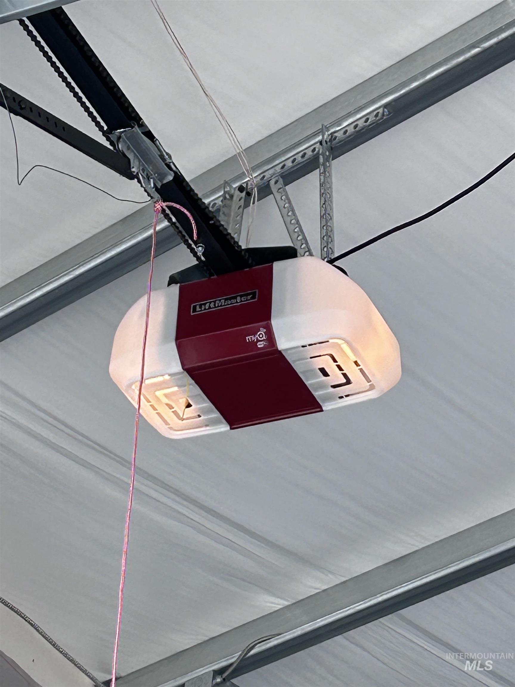Garage view of a garage door opener