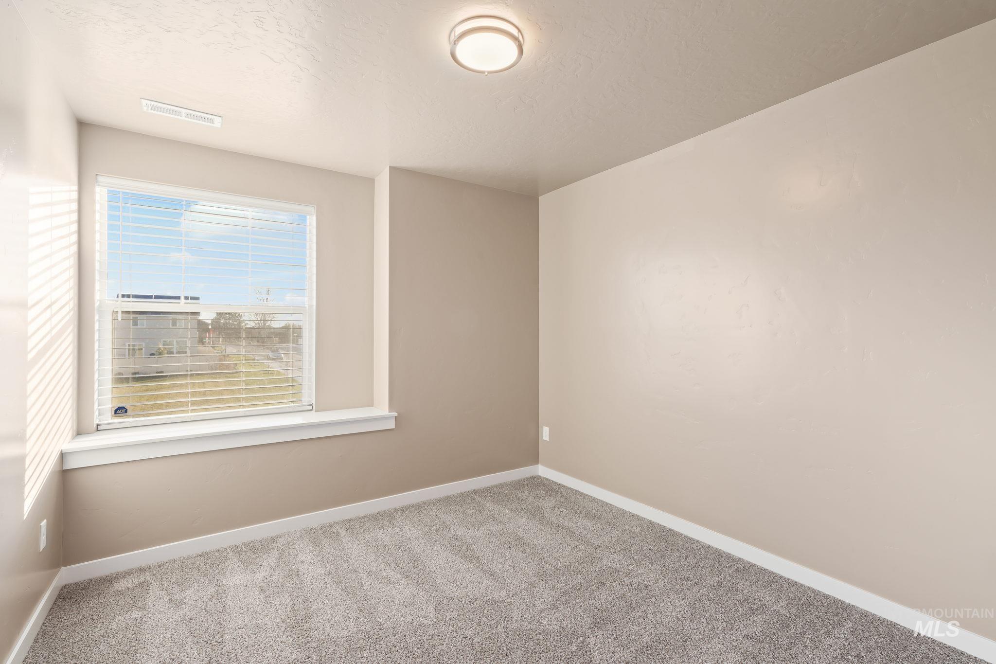 Unfurnished room featuring carpet and a textured ceiling