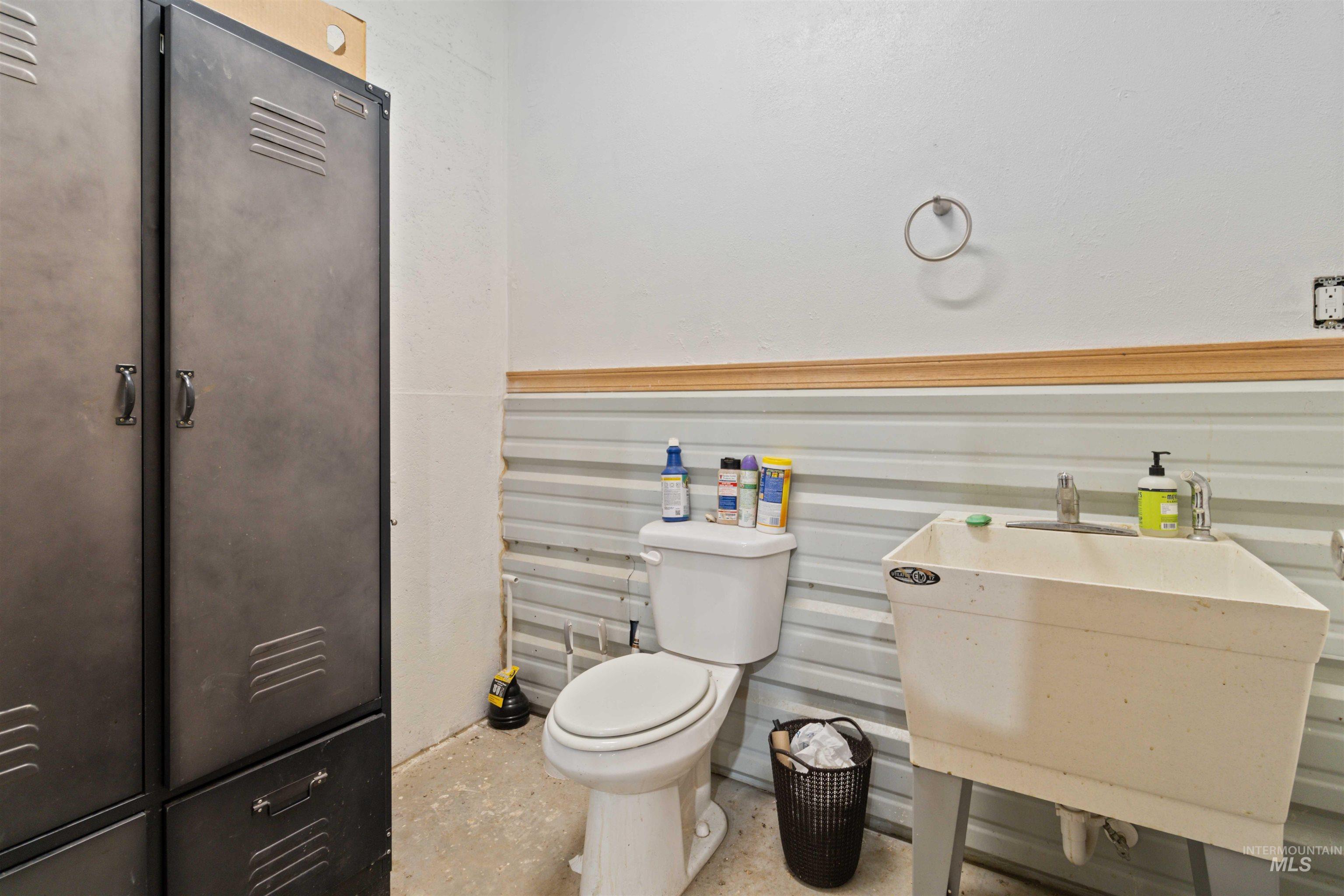 Bathroom with a sink and toilet