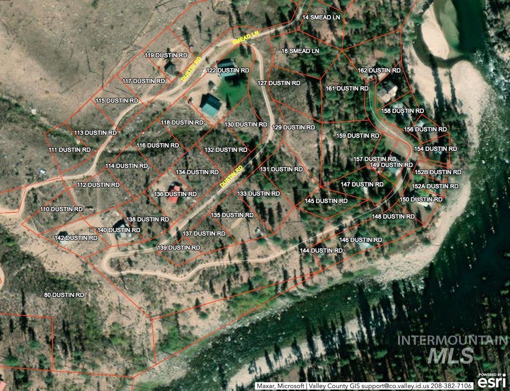 Aerial map of property and surrounding area with property parcel outlined