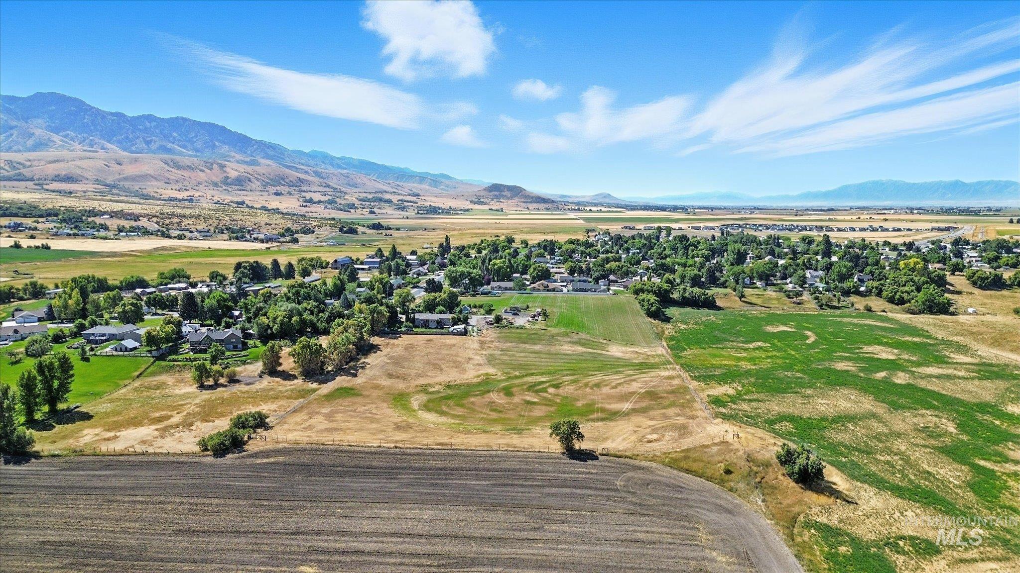 Bird's eye view of a mountain backdrop