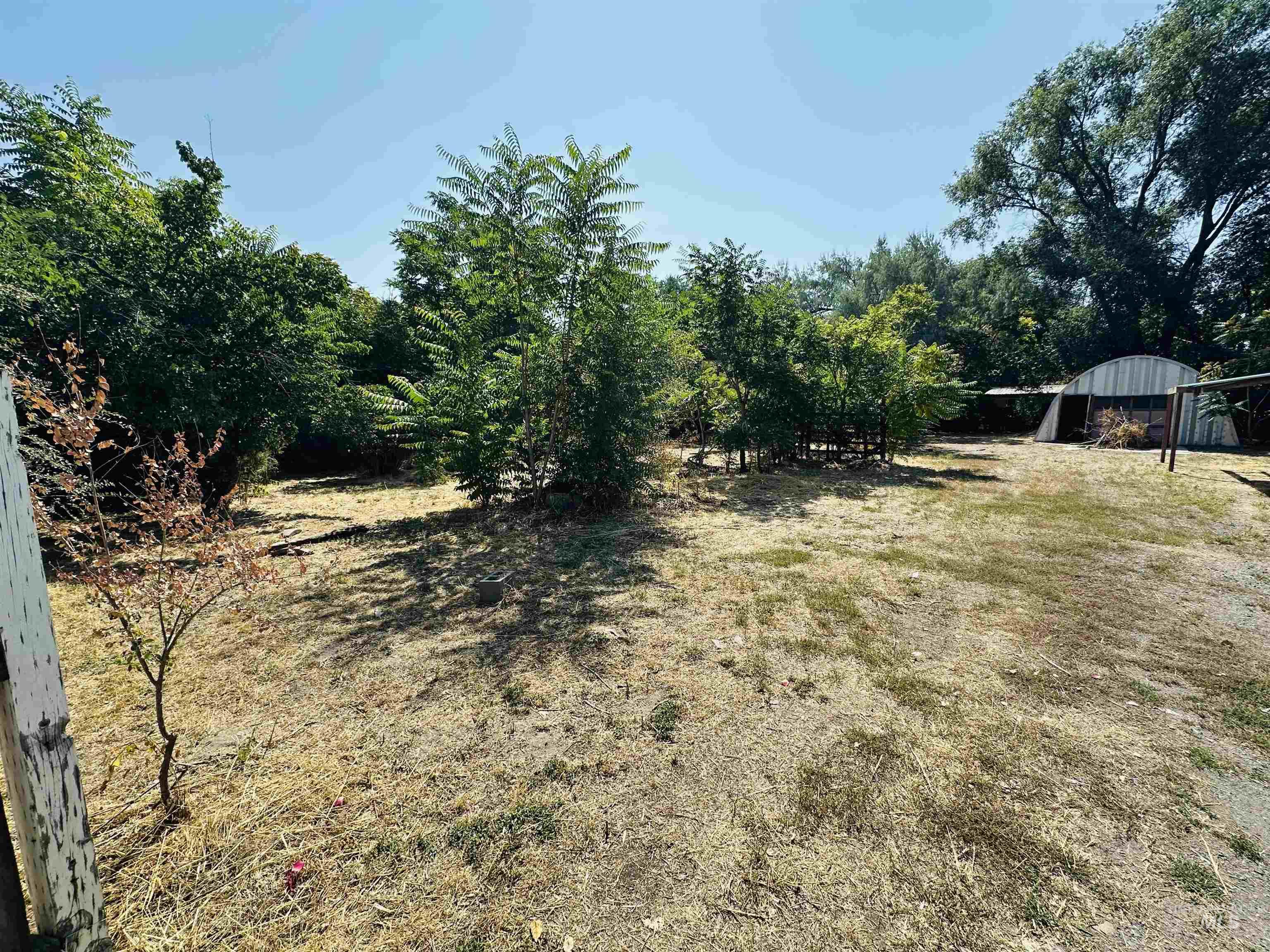View of yard with an outbuilding