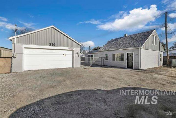 View of detached garage