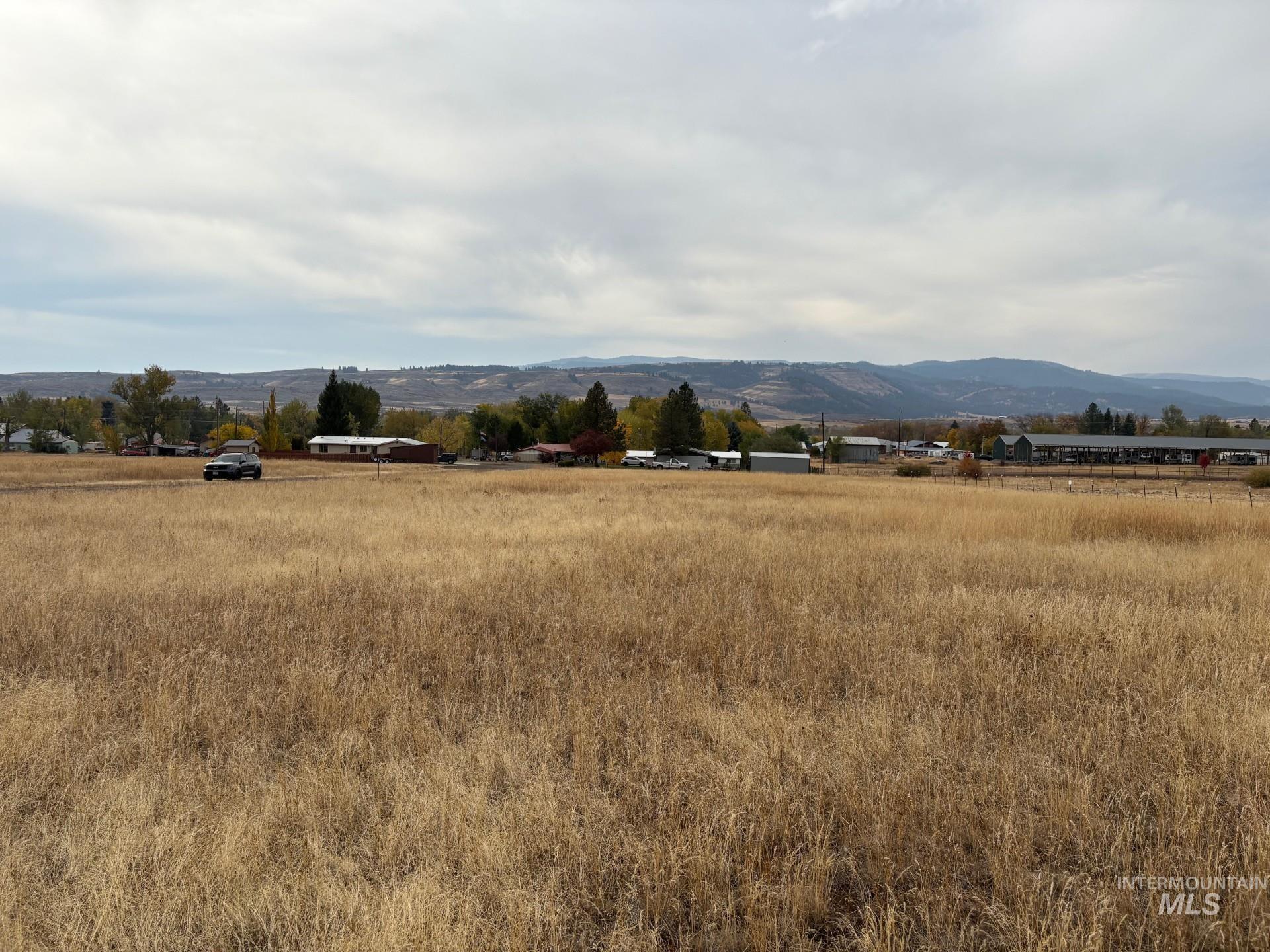 View of mountain background with rural landscape