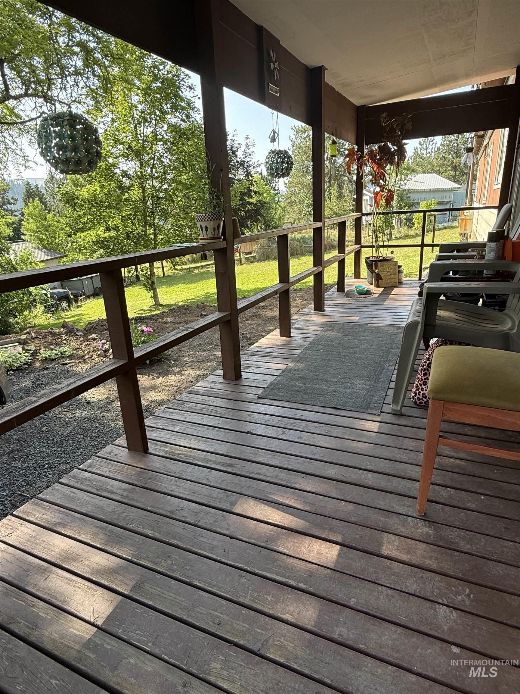 View of wooden deck