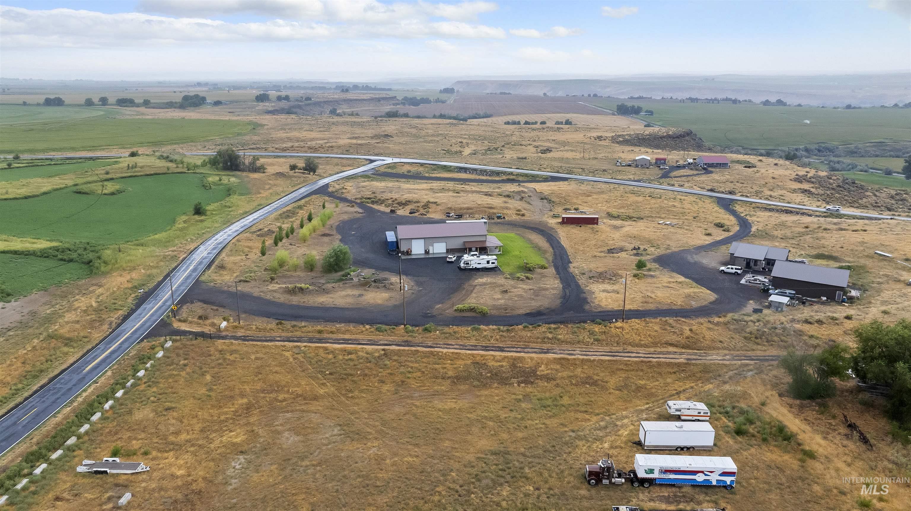 Aerial view of sparsely populated area