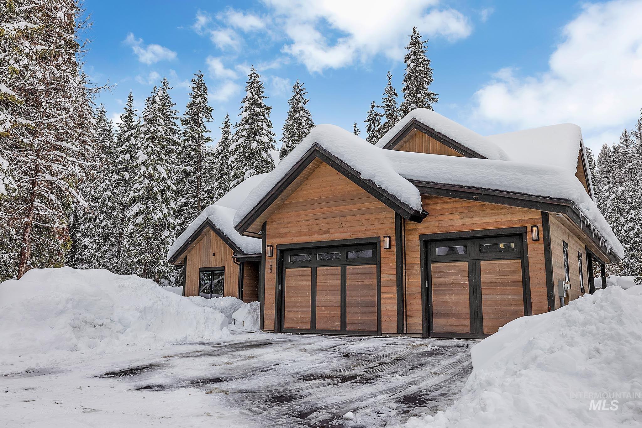 View of snow covered garage