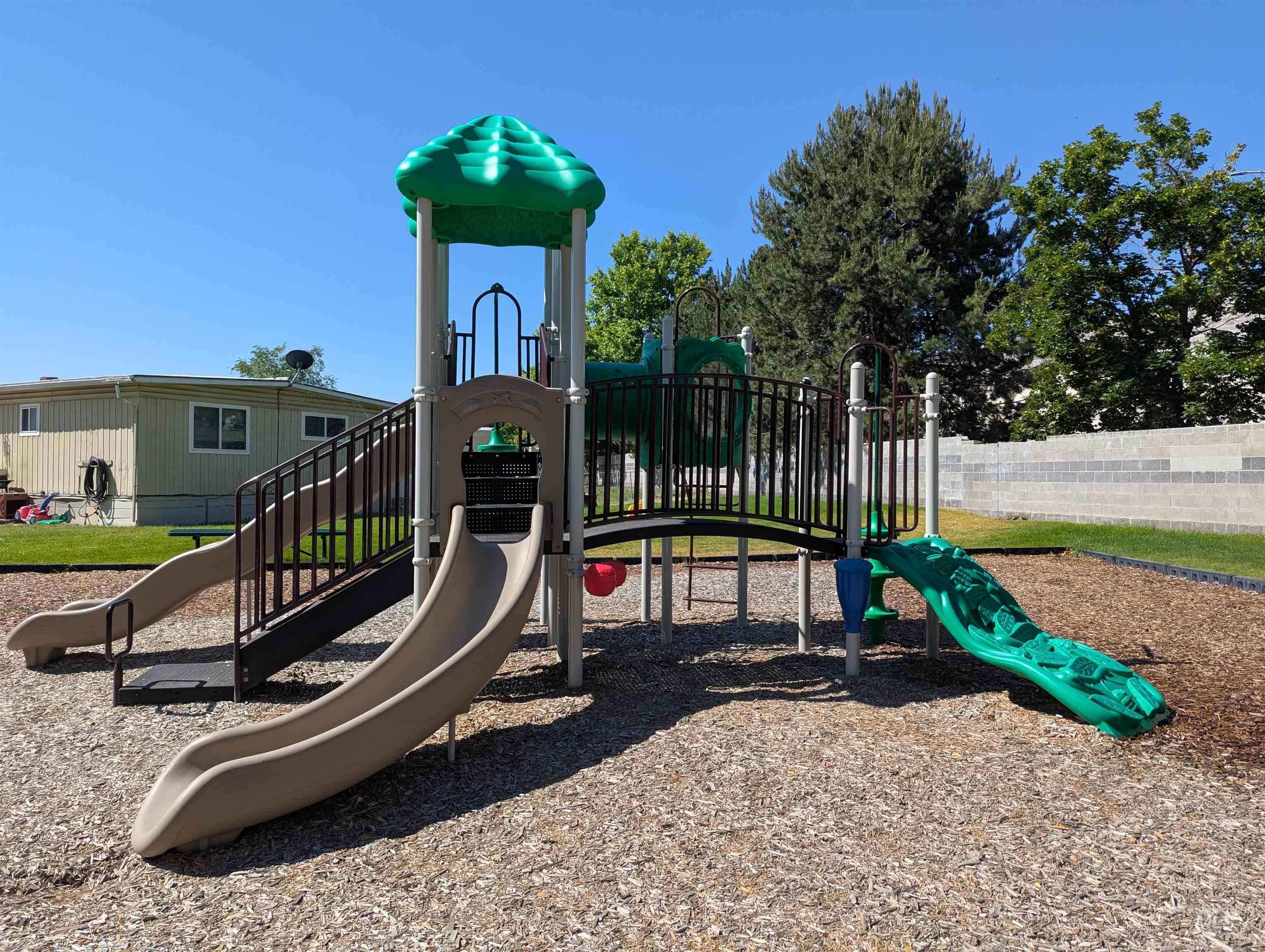 View of community jungle gym