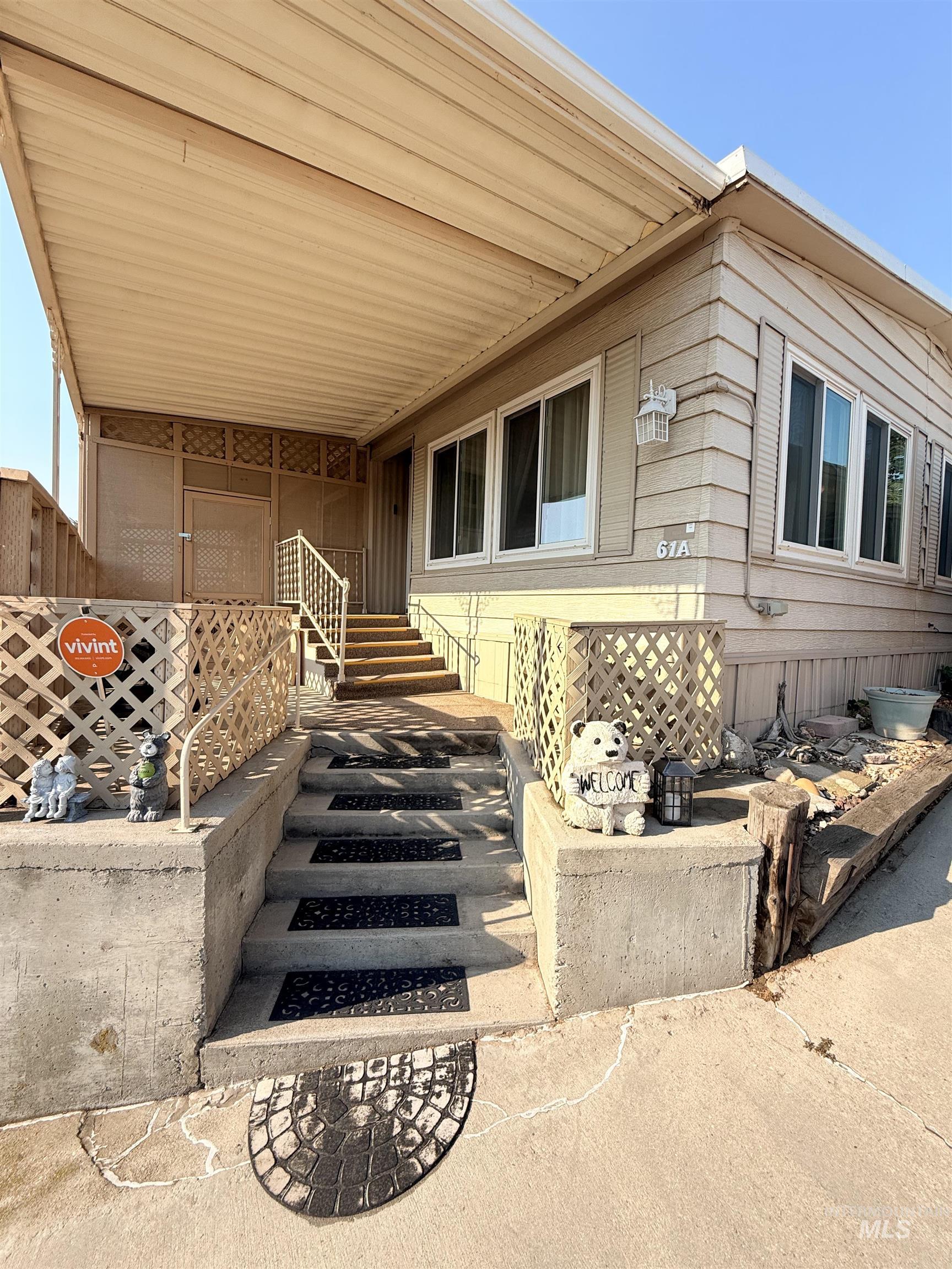 View of patio with stairway
