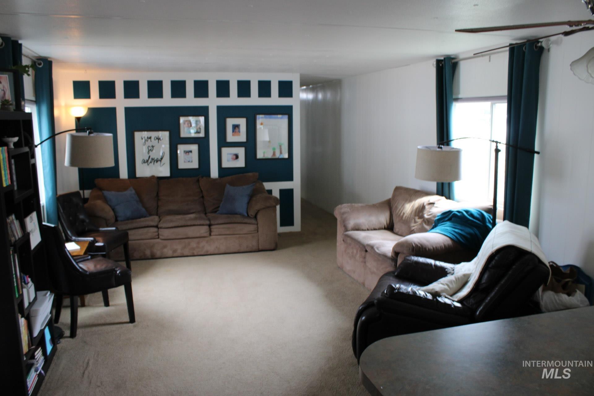 View of carpeted living area
