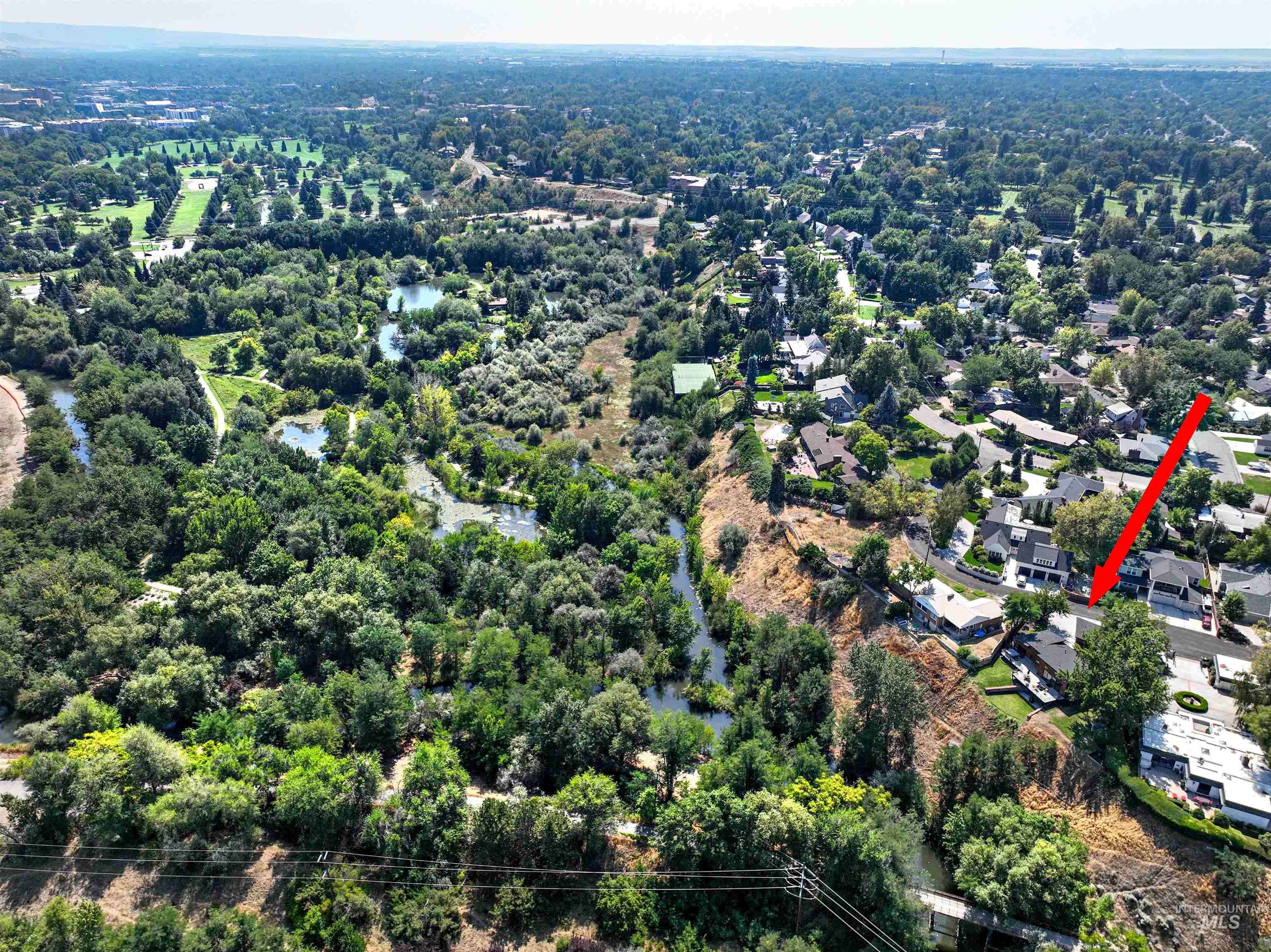 Bird's eye view of a large body of water
