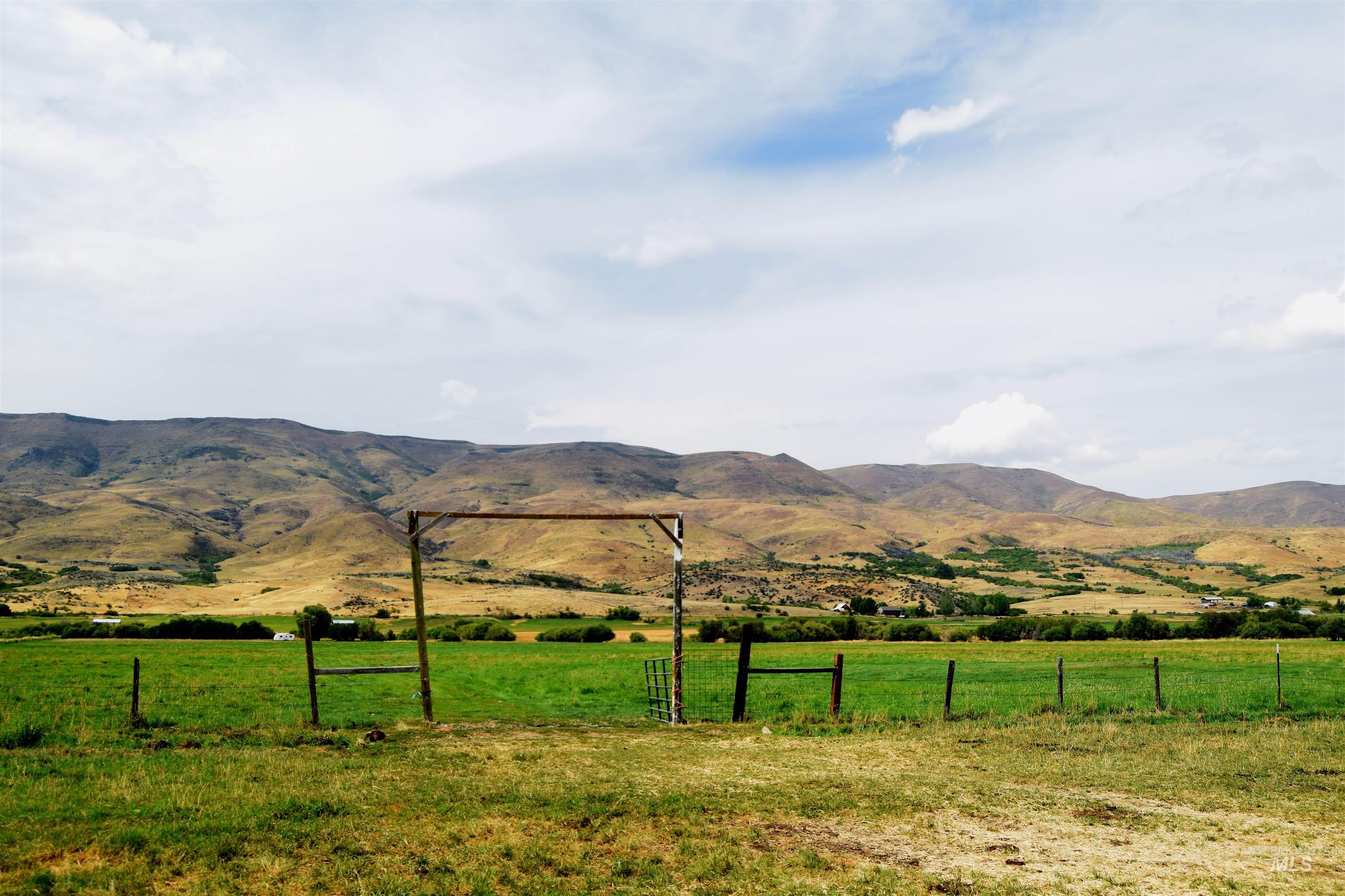 View of mountain background with rural landscape