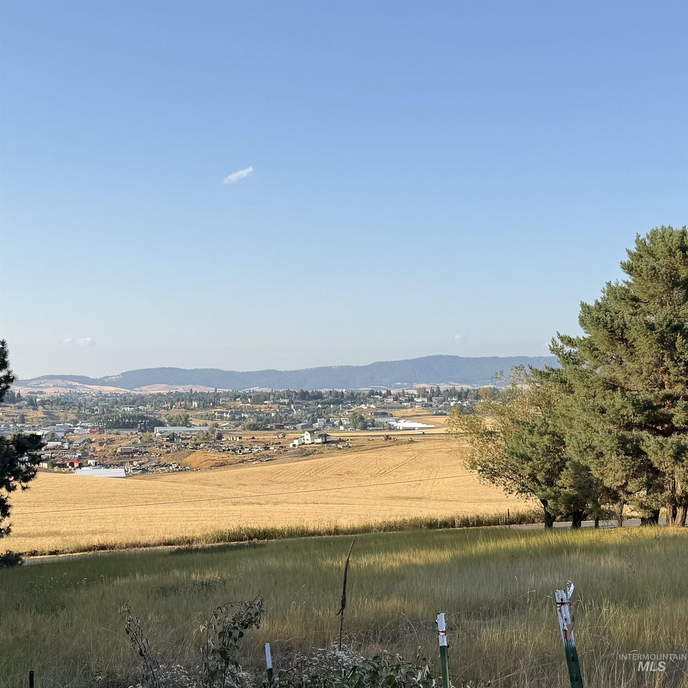 View of mountain background with rural landscape