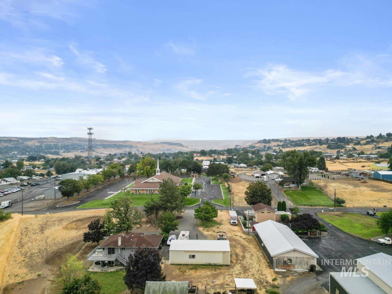 Aerial perspective of suburban area