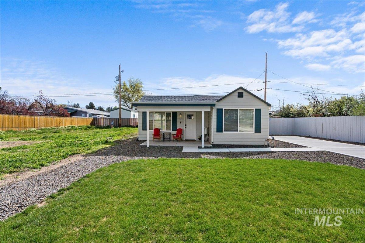 View of front of home featuring a patio