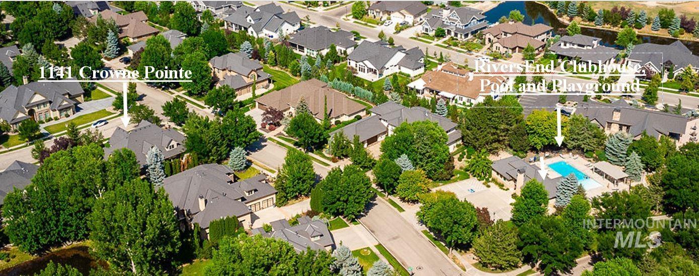 Aerial view of residential area