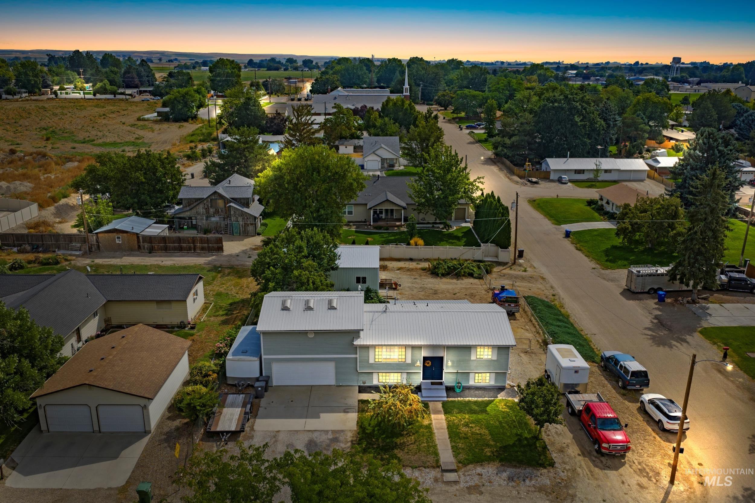 Aerial view of residential area