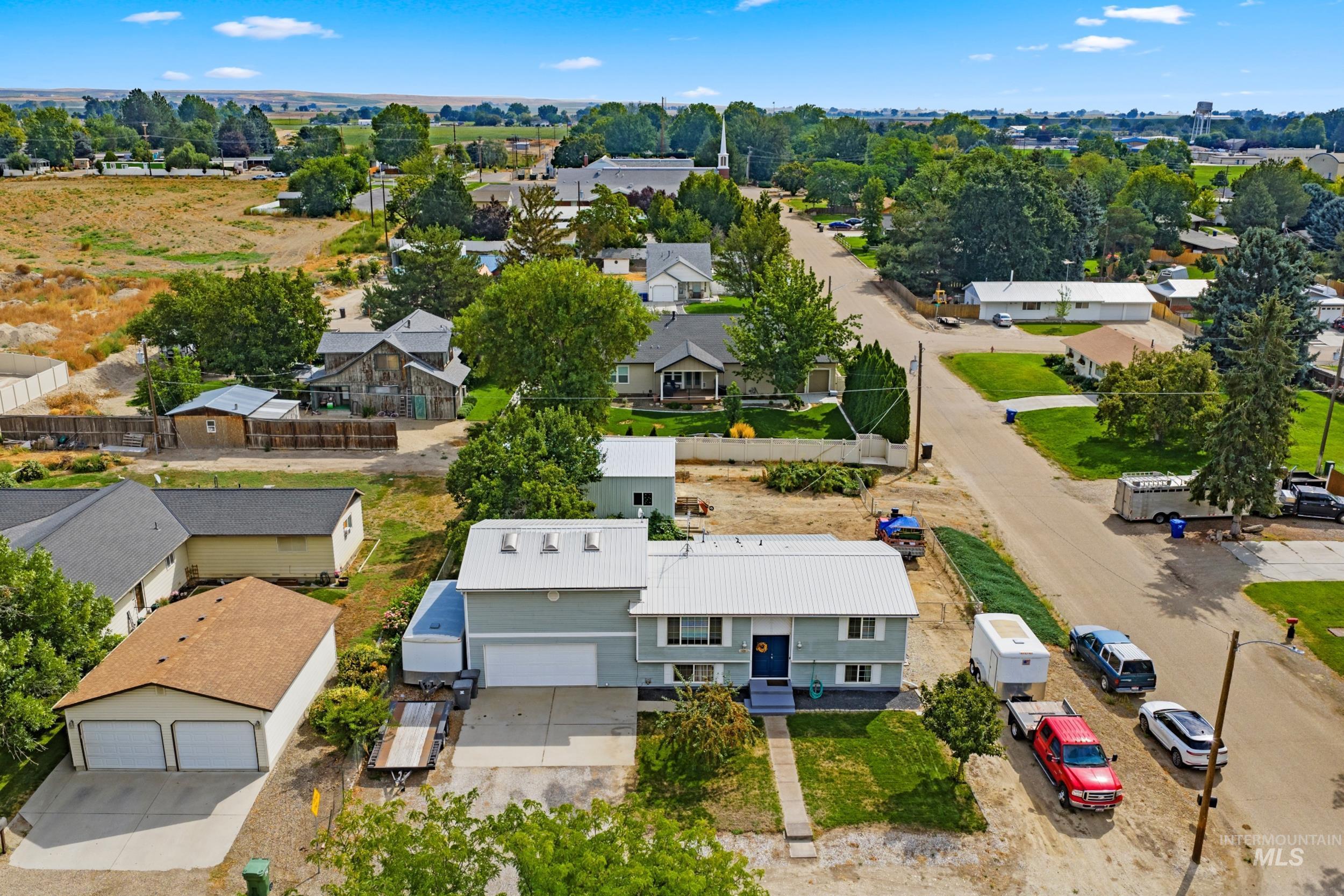 Aerial view of residential area