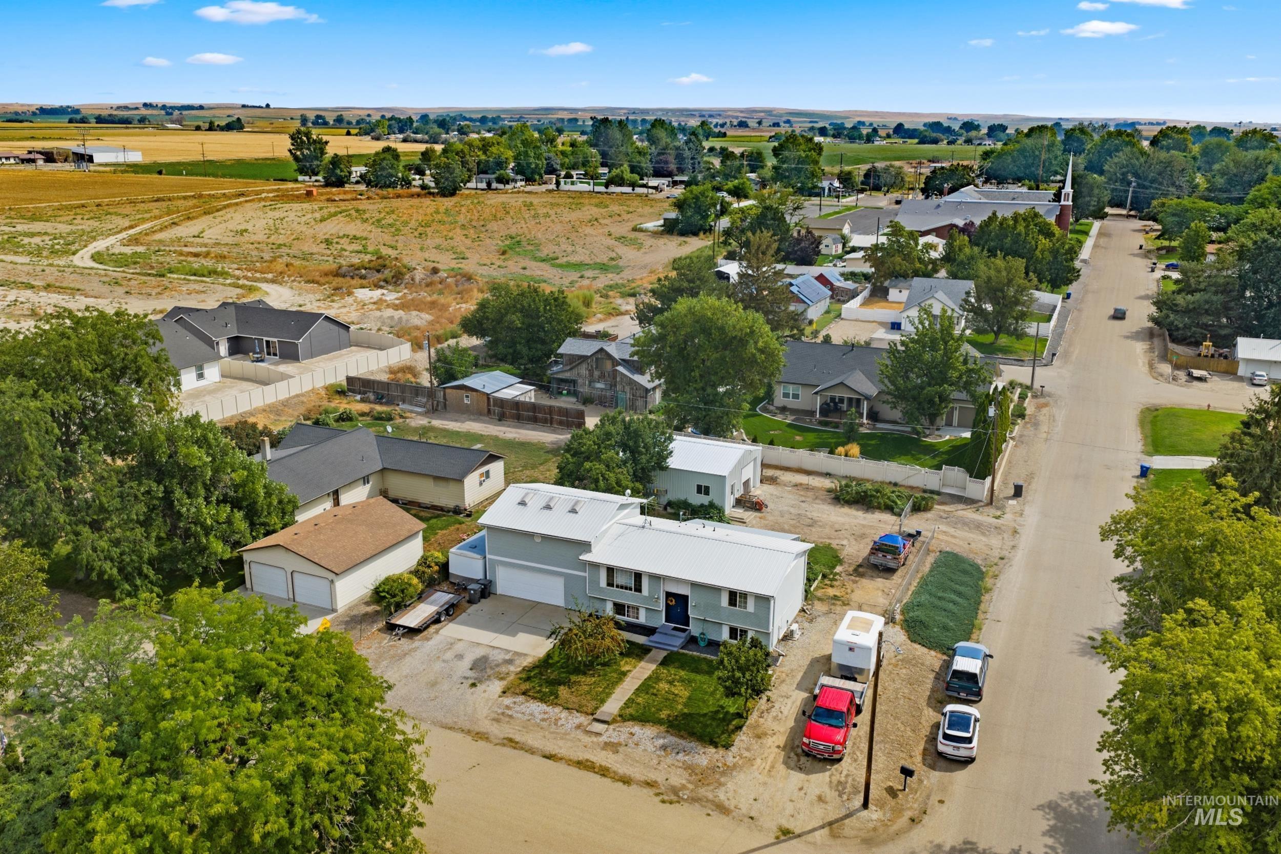 Aerial view of residential area