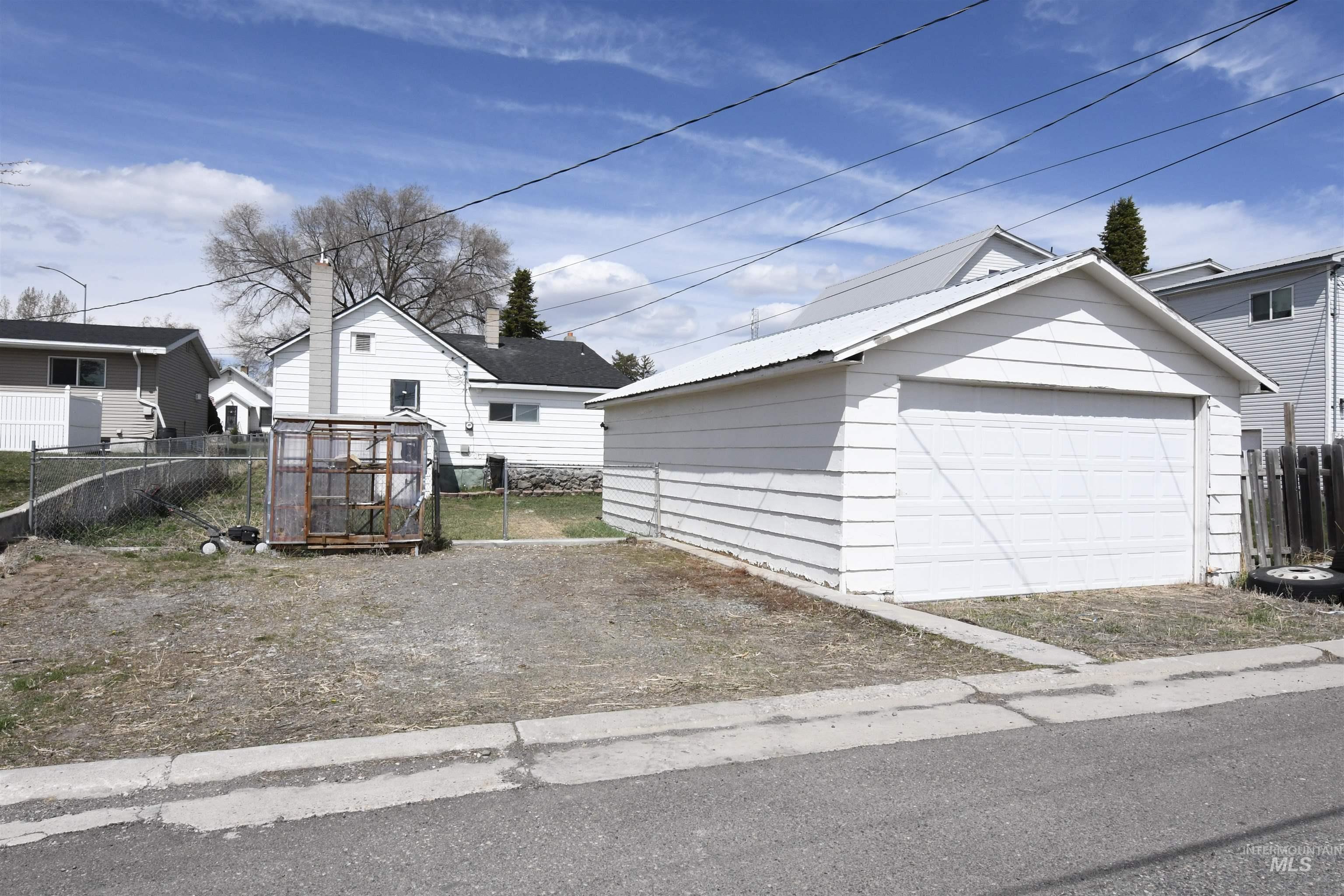 View of detached garage