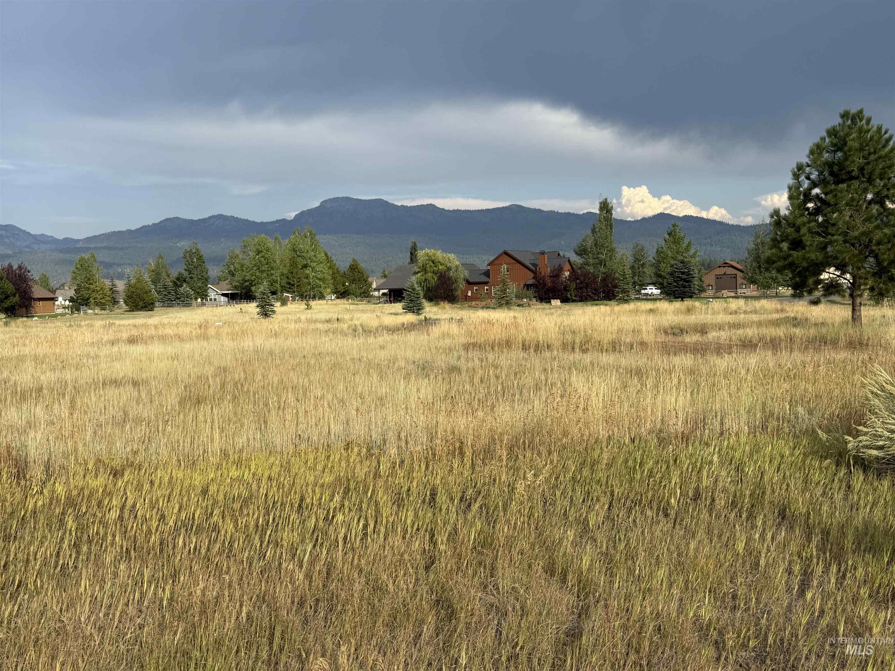 View of mountain background with rural landscape