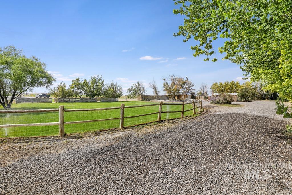 View of yard with a view of countryside