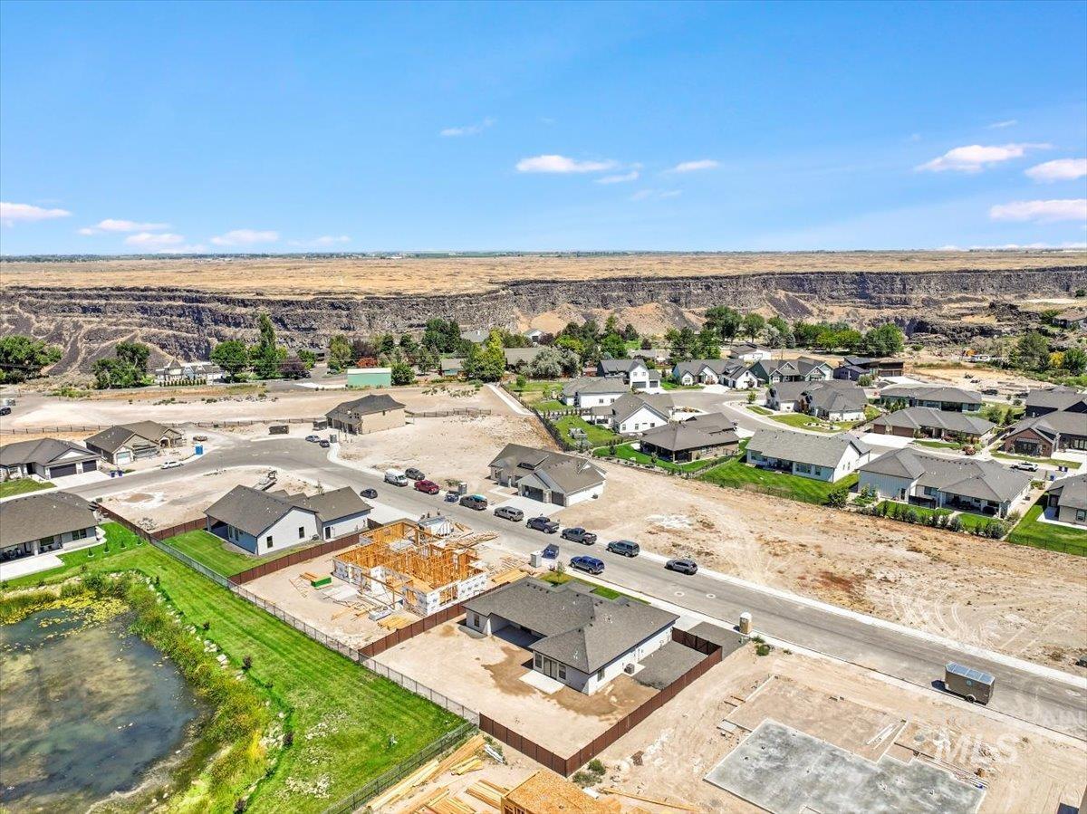 Aerial view of residential area