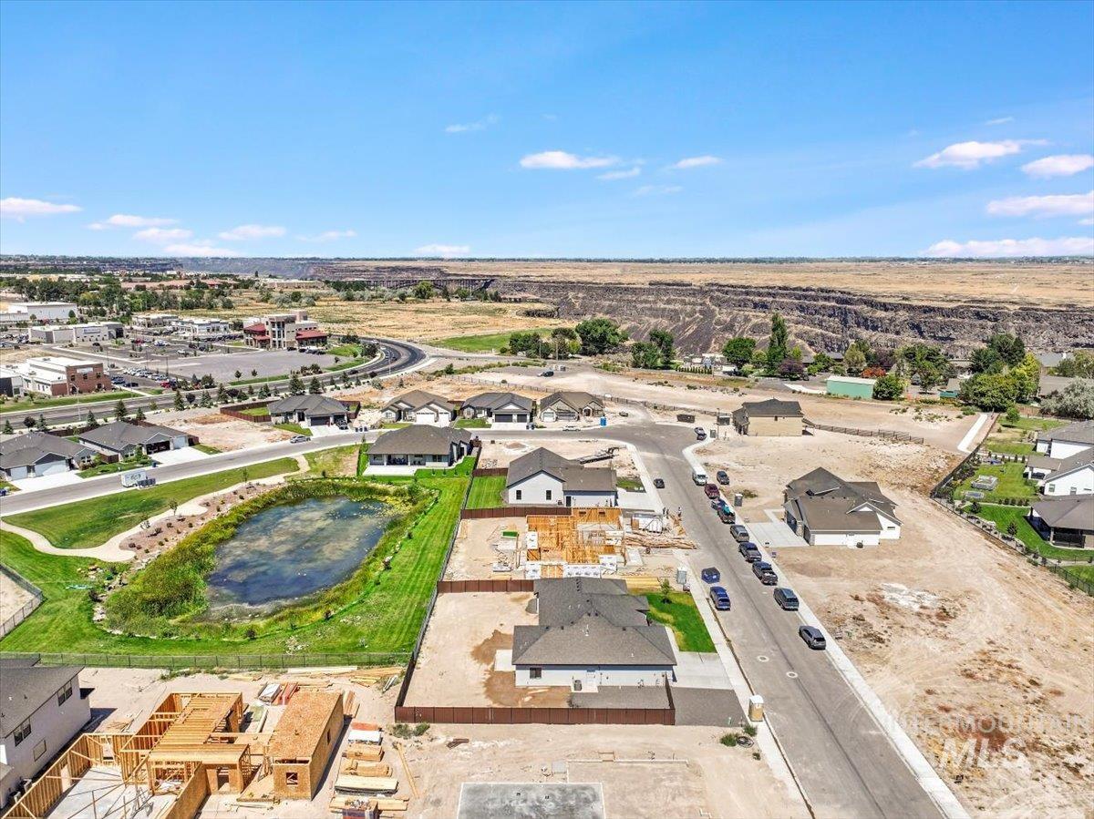 Aerial view of residential area