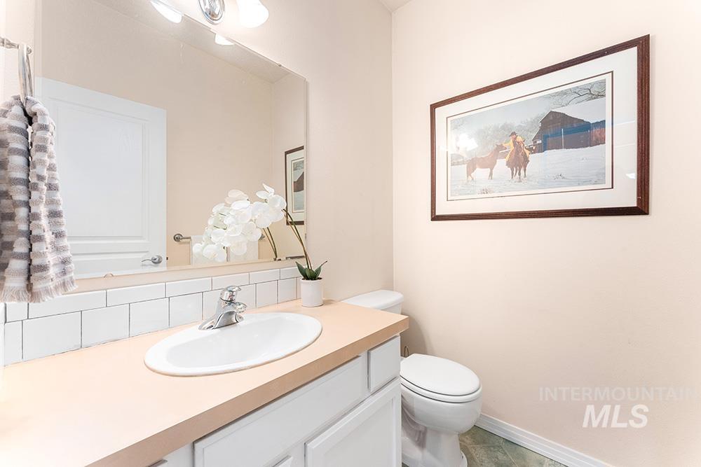 Bathroom featuring toilet and vanity