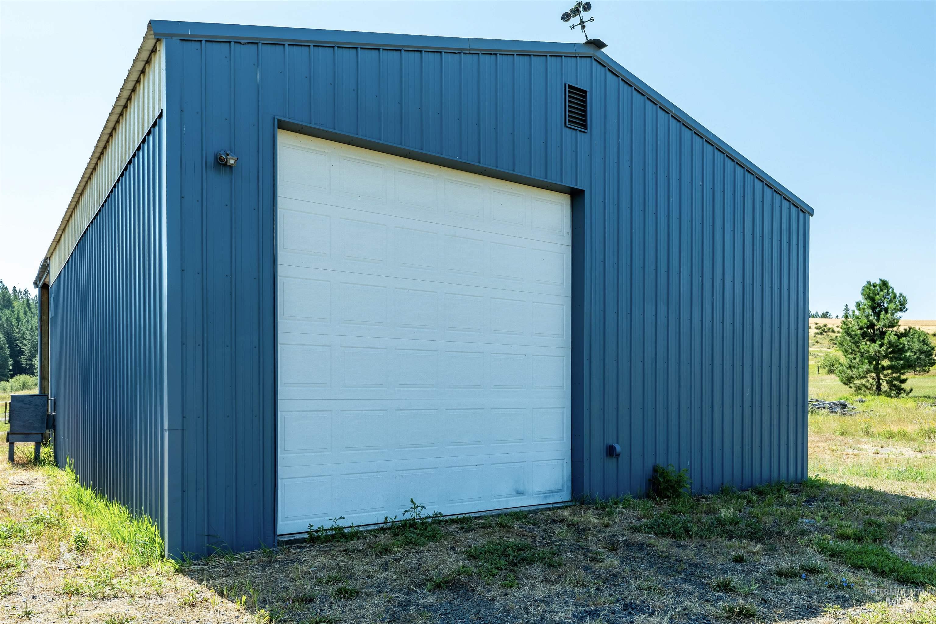 View of detached garage
