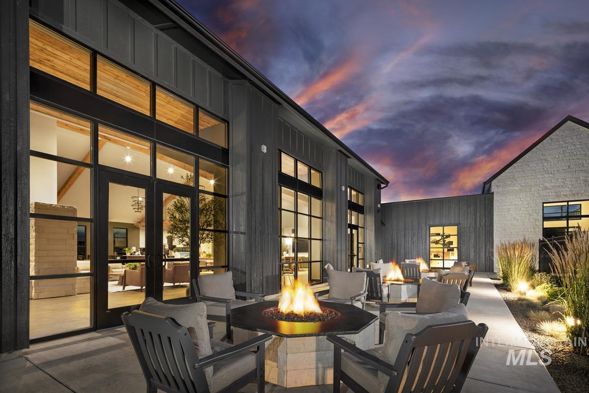 View of patio / terrace with a fire pit