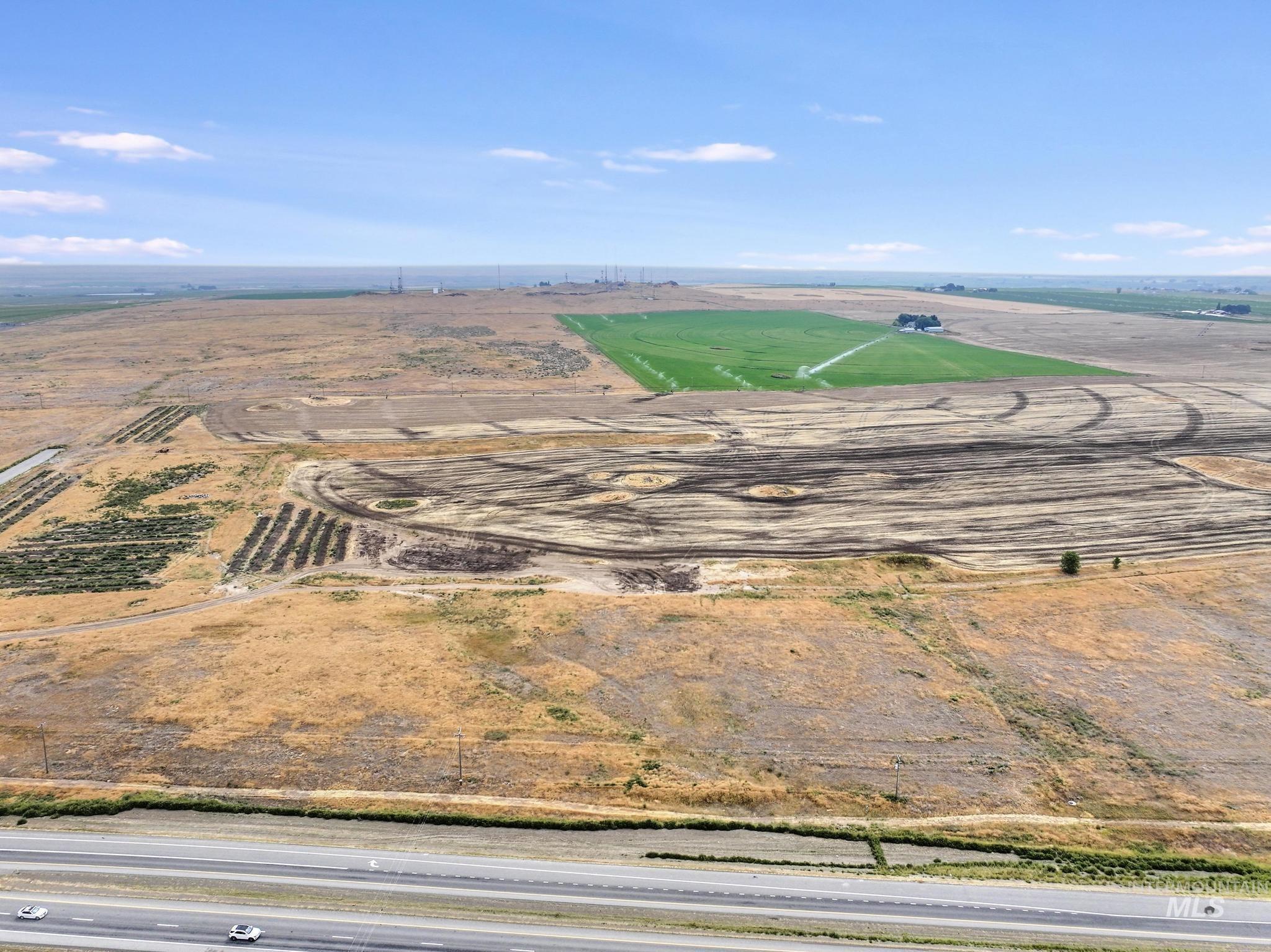 Aerial view of sparsely populated area