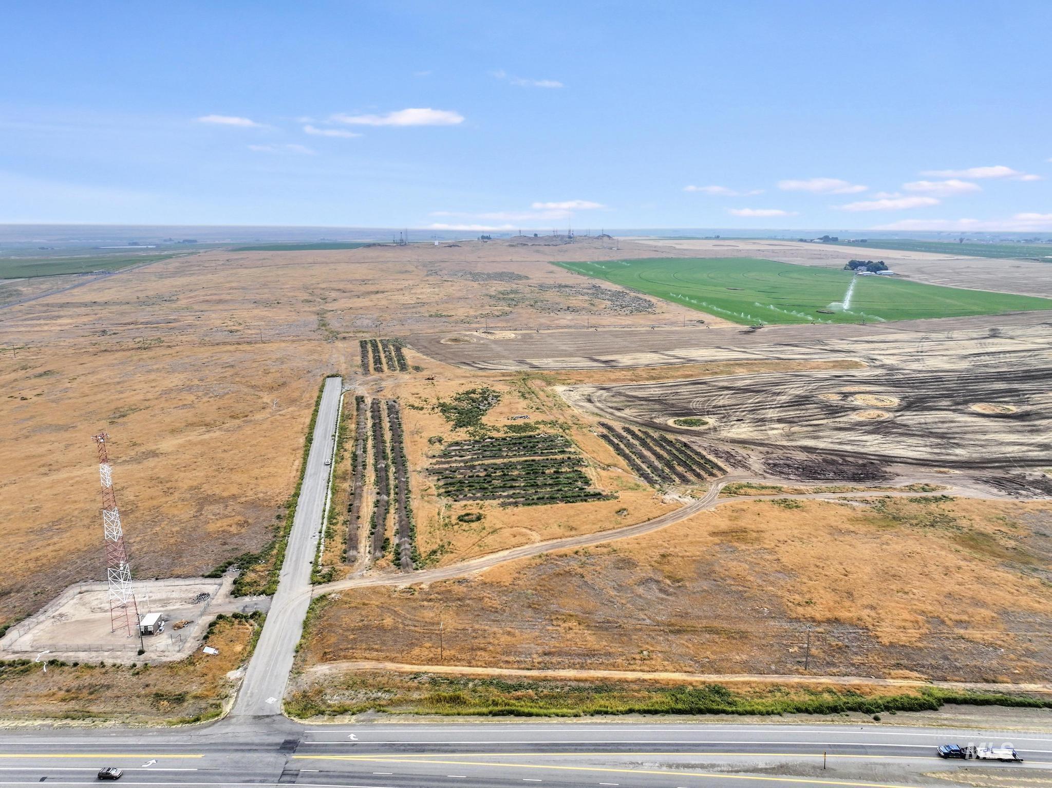 Aerial view of sparsely populated area