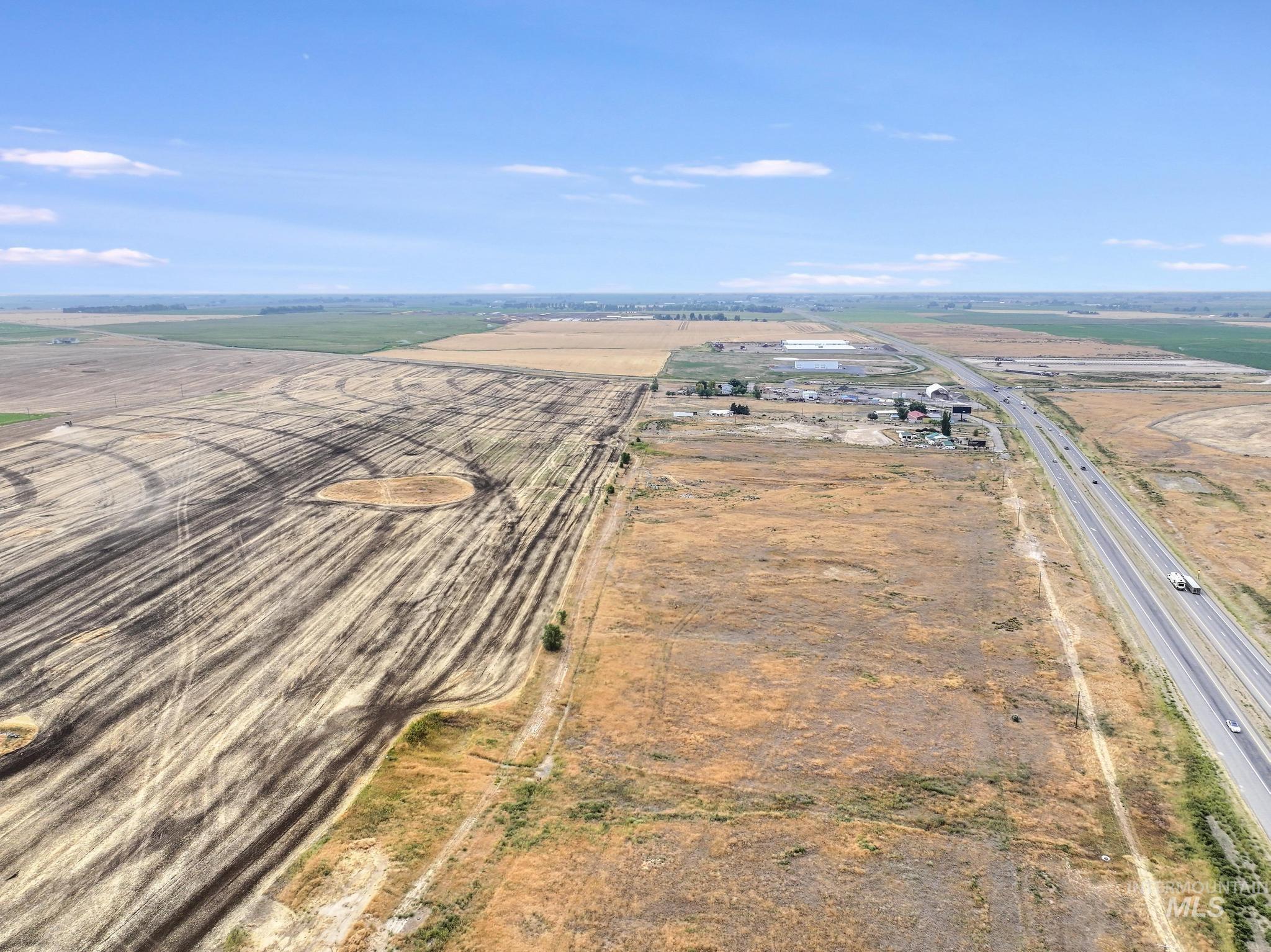 Aerial view of sparsely populated area