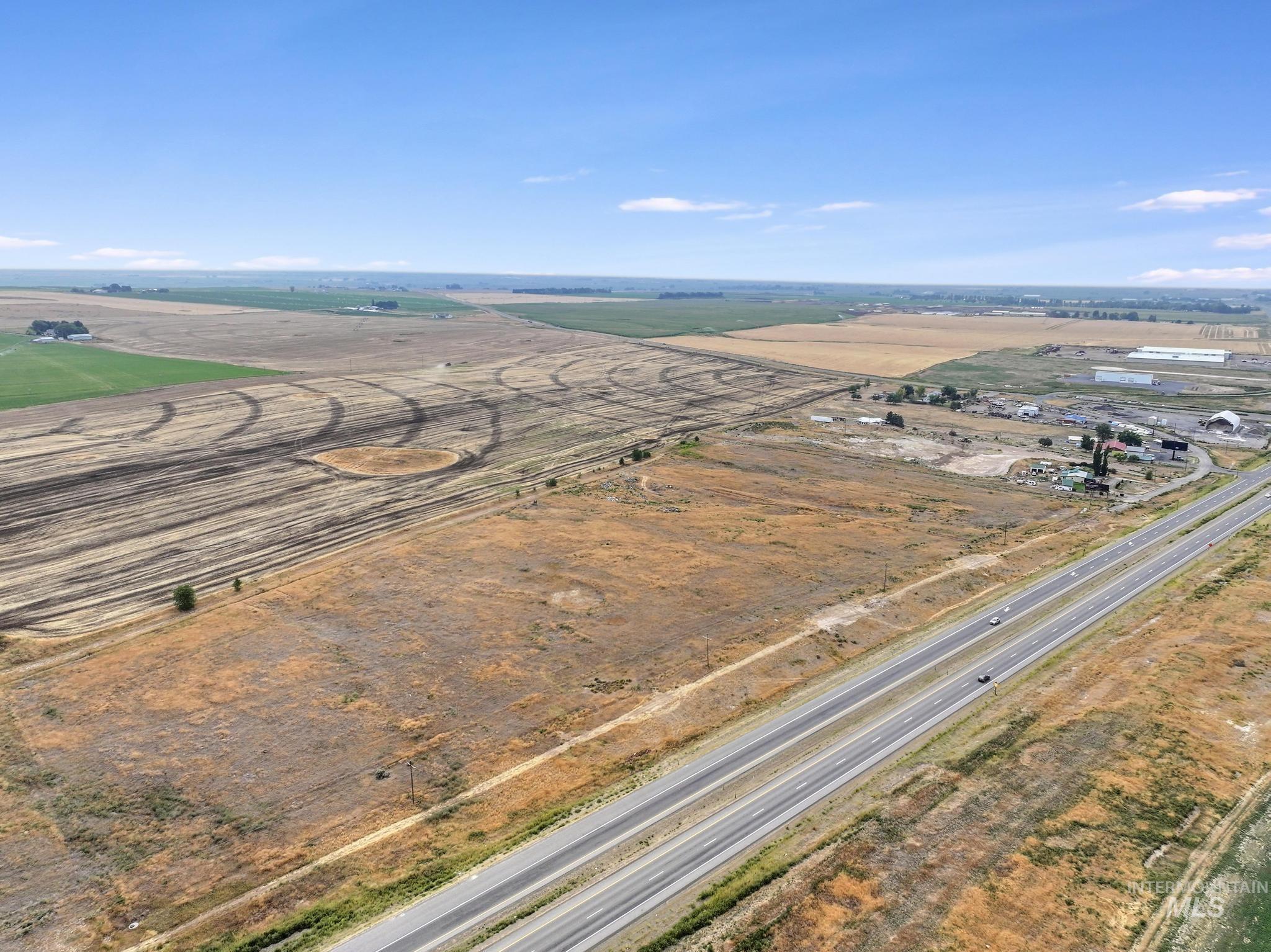 Aerial view of sparsely populated area