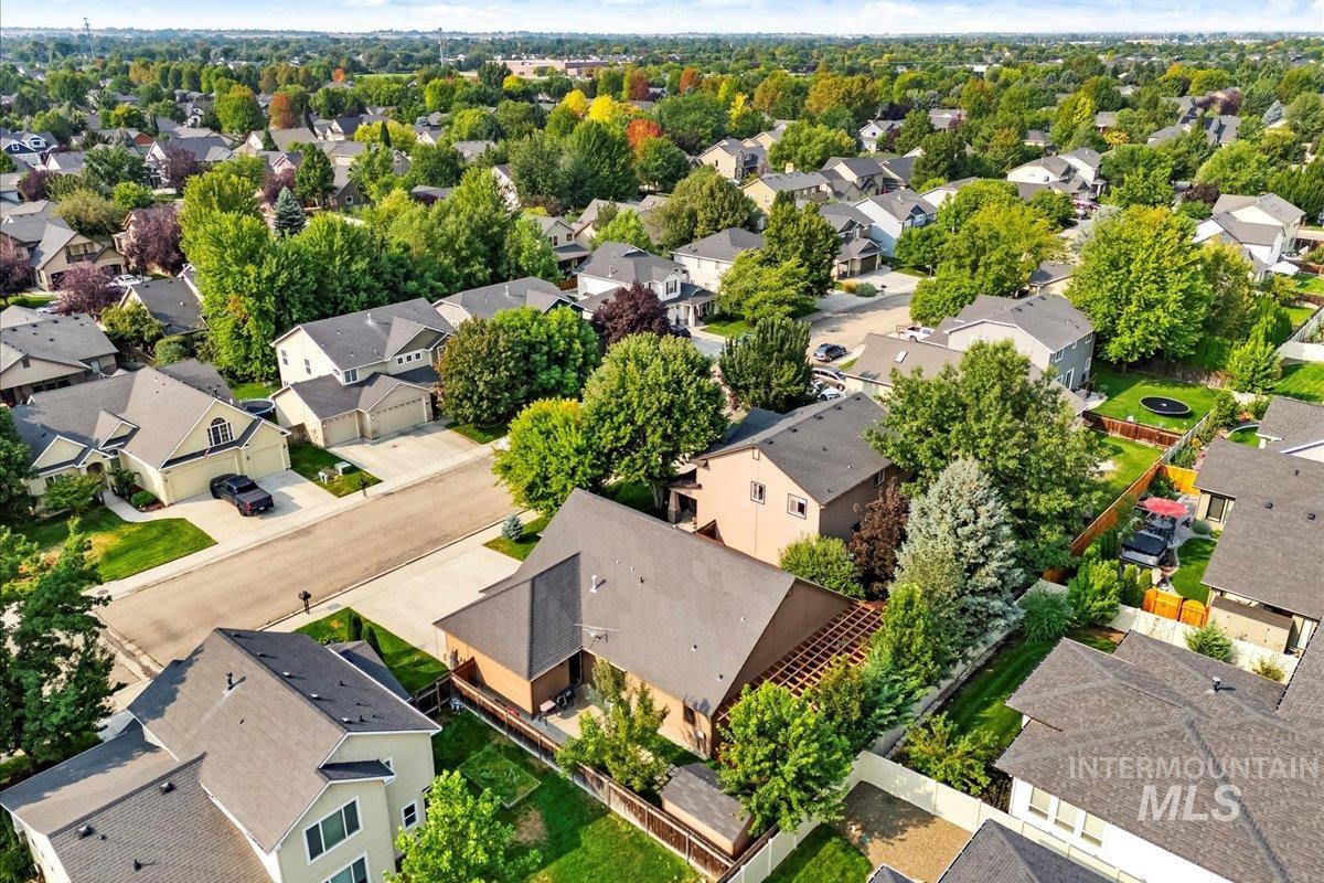 Aerial perspective of suburban area