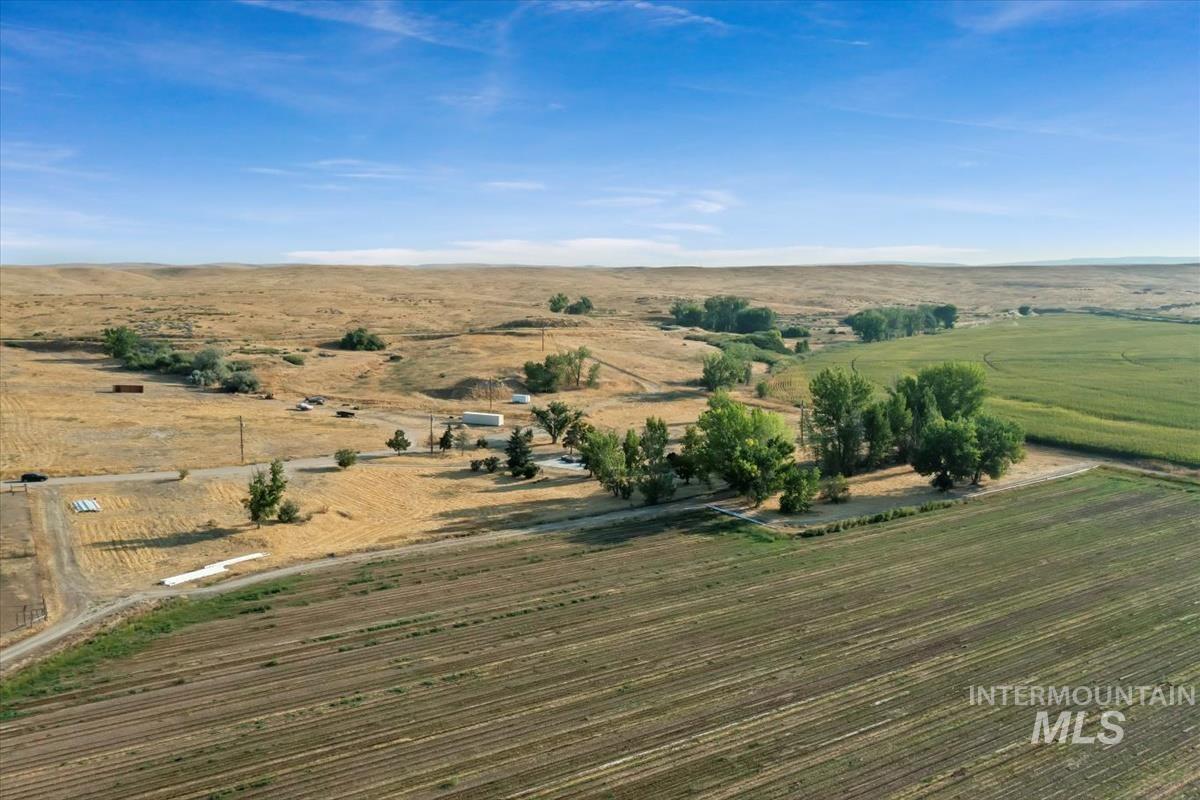 Aerial view of sparsely populated area