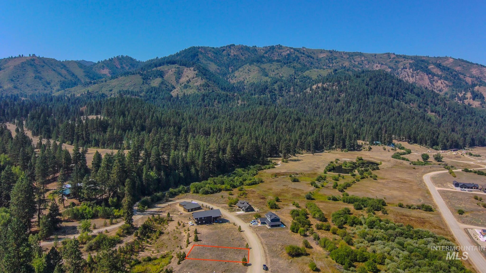 Bird's eye view of a mountain backdrop