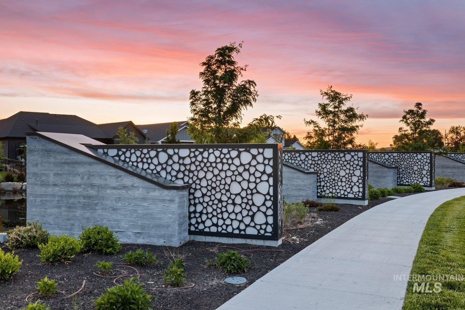 View of yard at dusk