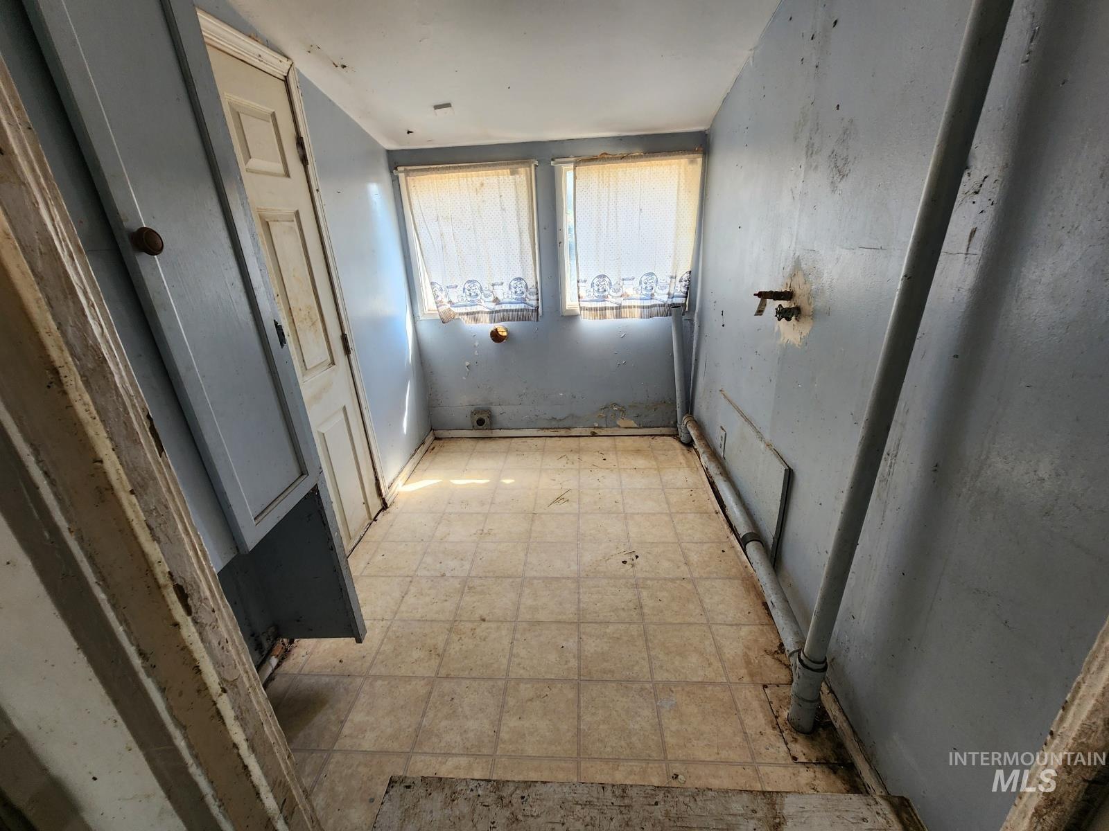 Bathroom with light flooring