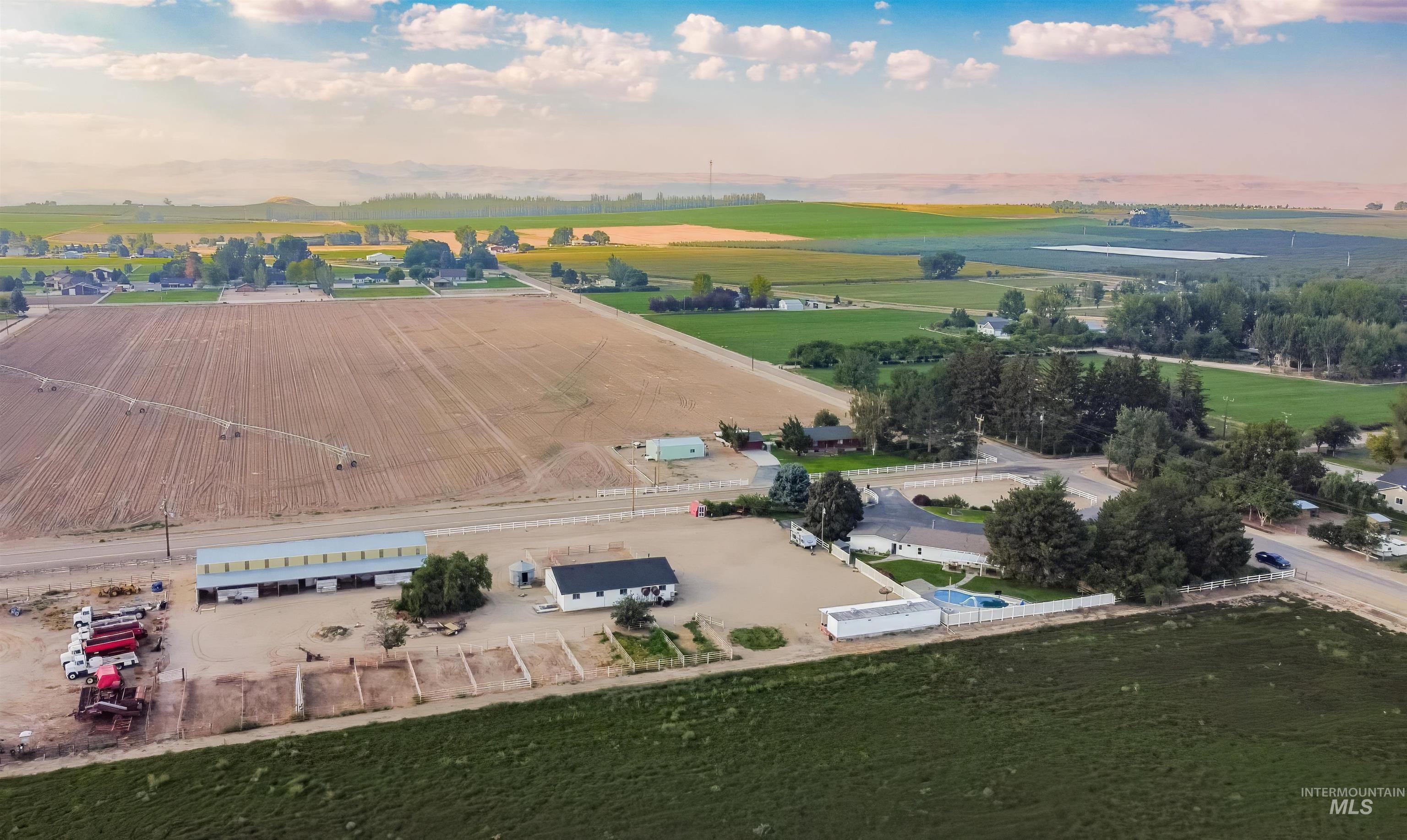 View of rural area with extensive farmland