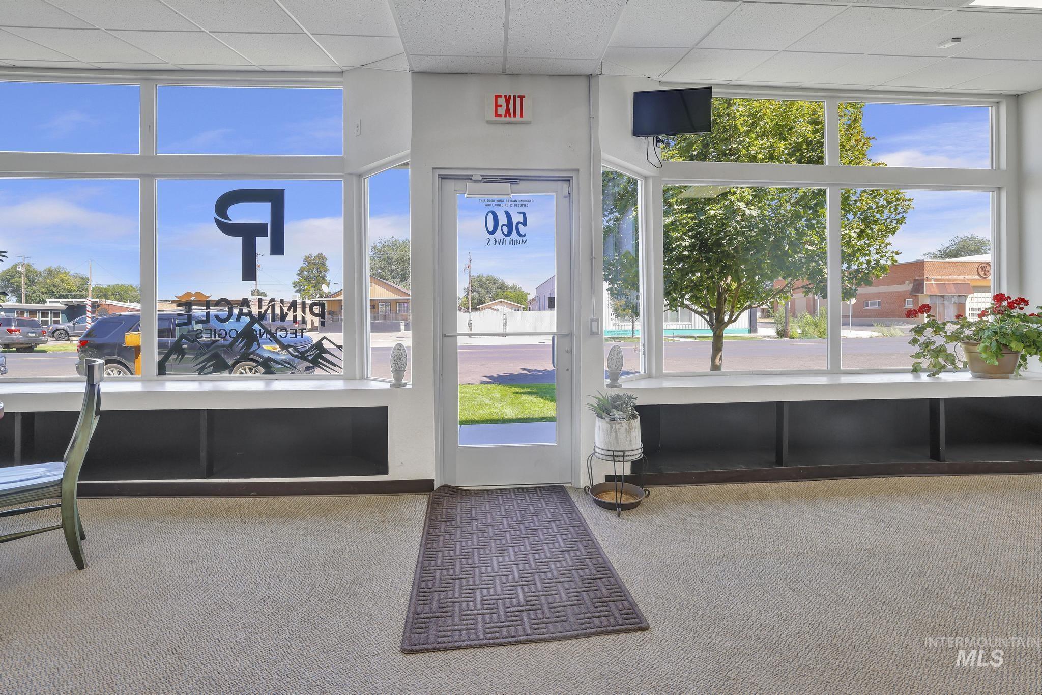Lobby with a paneled ceiling